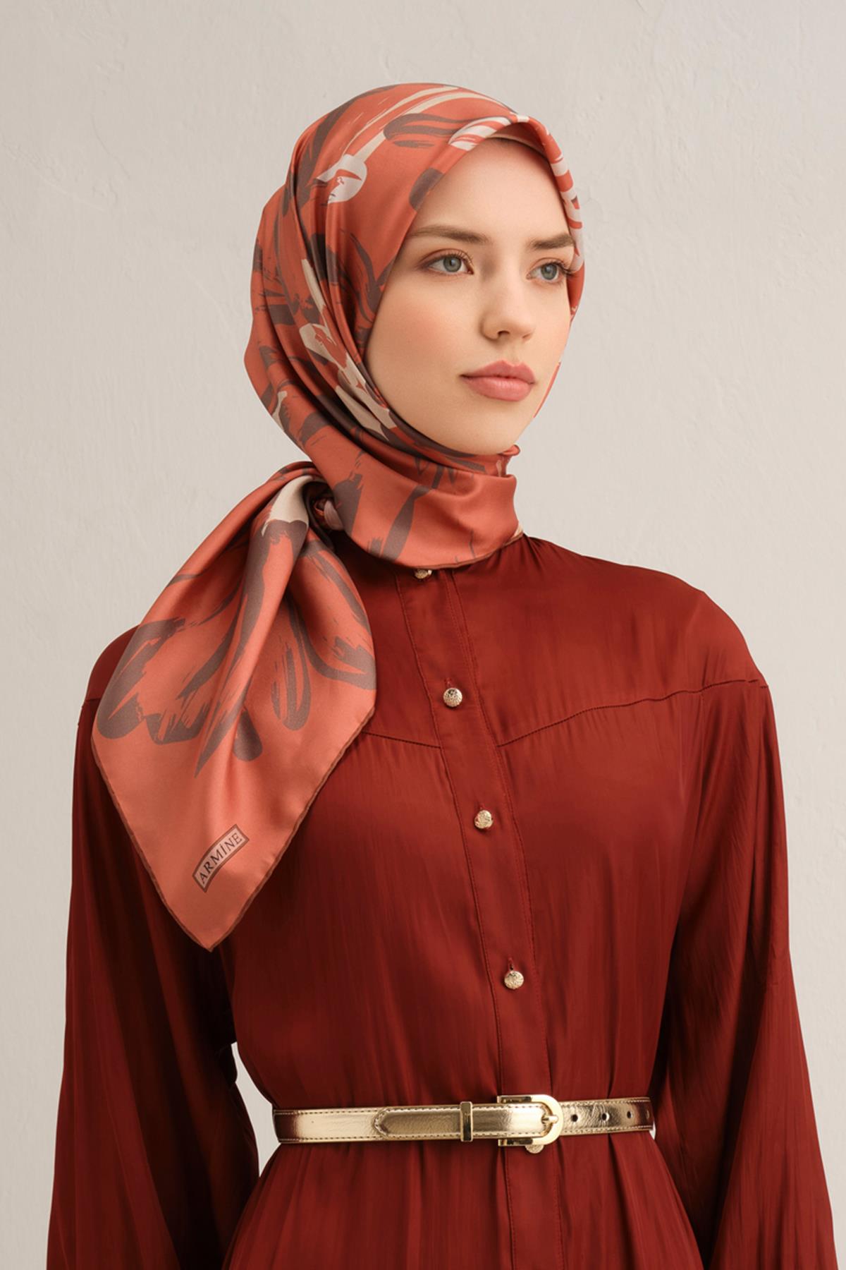 Armine Silk Scarf 2025 Spring-Summer - 9322D-55 - Satin