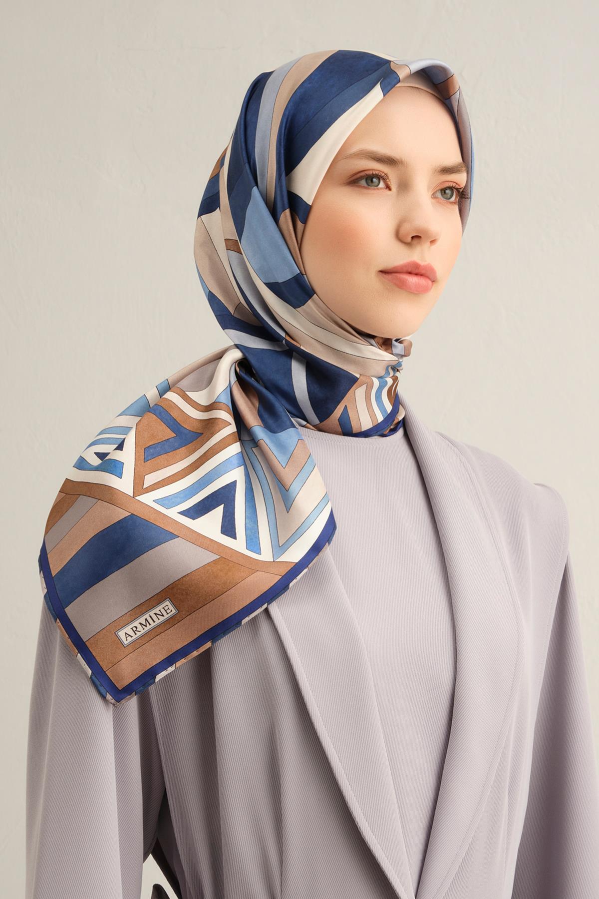 Armine İpek Eşarp 2025 İlkbahar-Yaz - 9336D-82 - Tivil