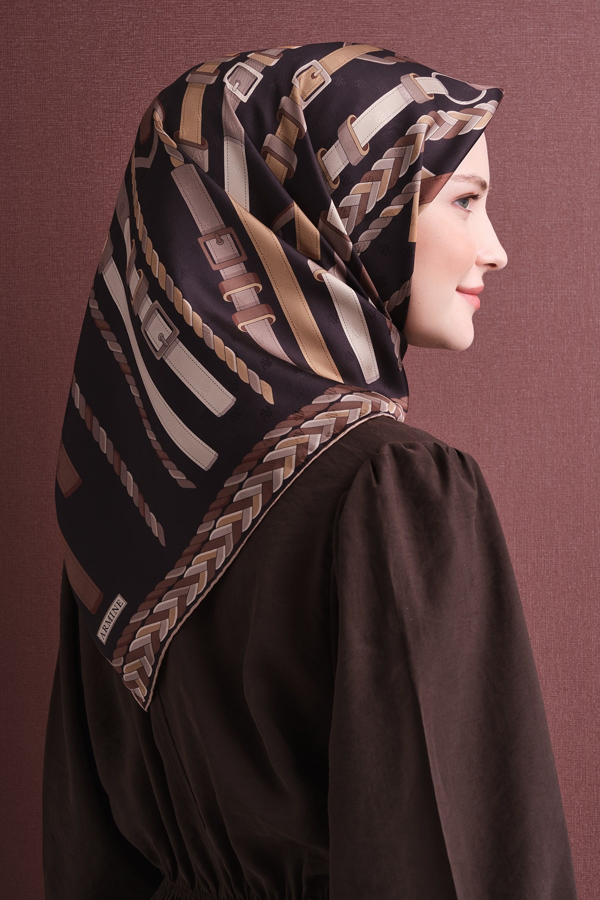 Armine İpek Eşarp 2026/2027 Sonbahar Kış - 9607DJ-01 - Jakarlı