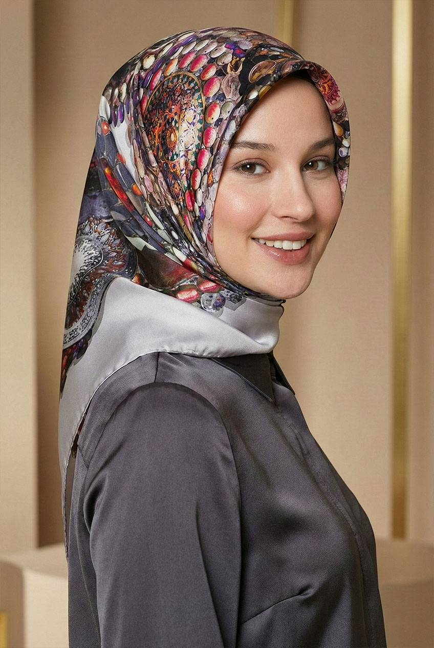 Armine İpek Eşarp - 7405D 83 - Tivil