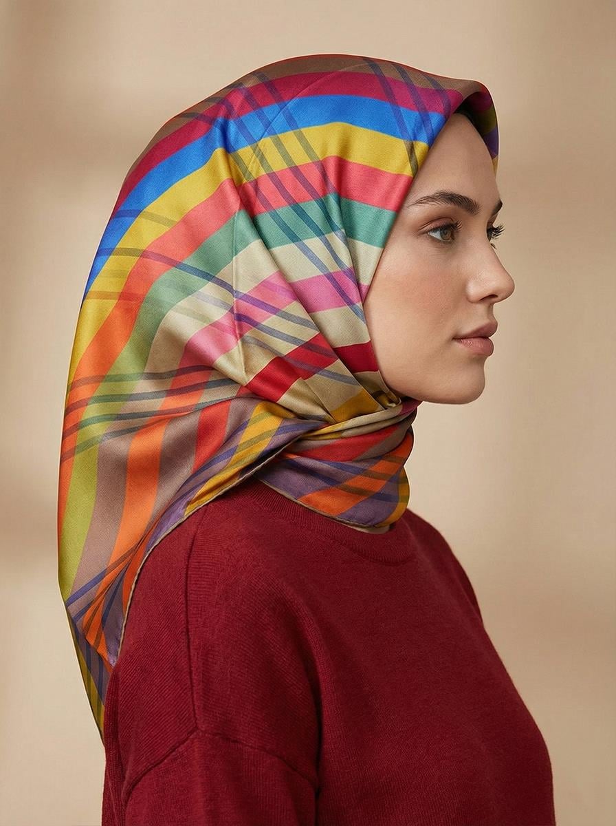 Armine Silk Scarf - 9107D-01 - Satin