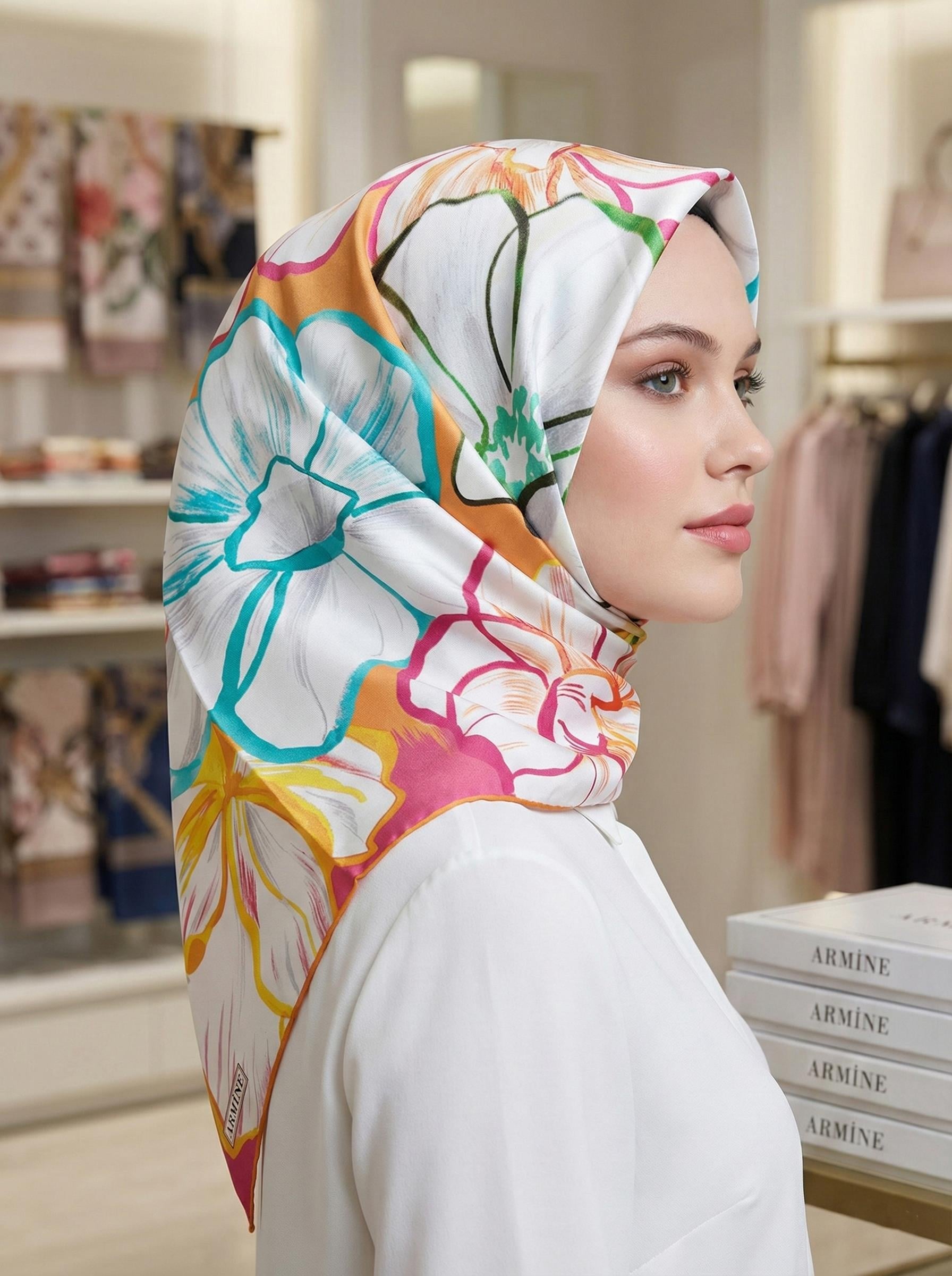 Armine İpek Eşarp - 9110D-54 - Tivil