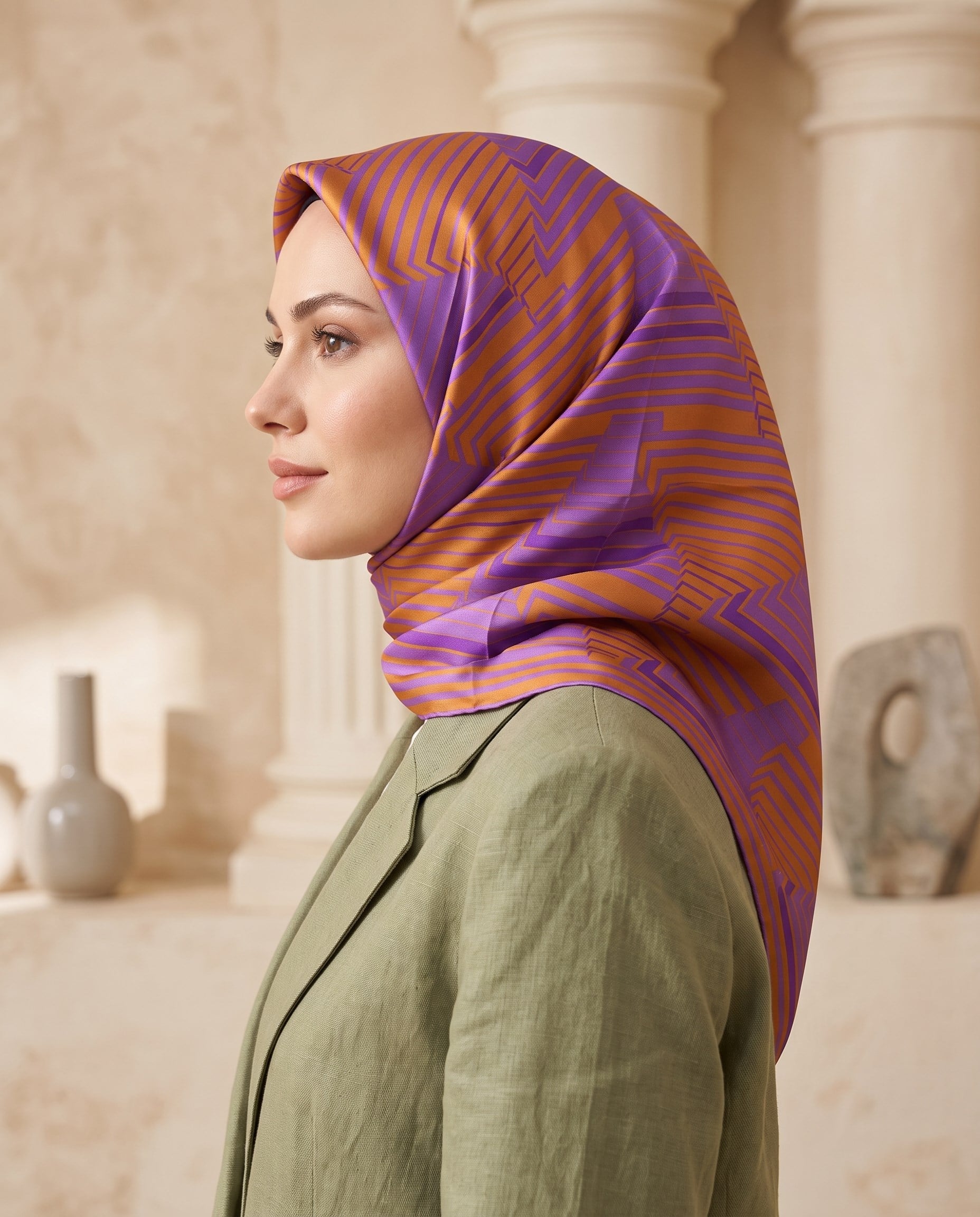 Armine İpek Eşarp - 9218D-13 - Tivil