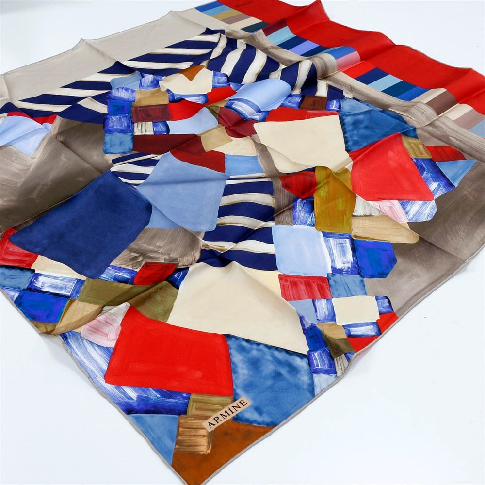 Armine İpek Eşarp - Nostalji Serisi - 8112D-42 - Tivil