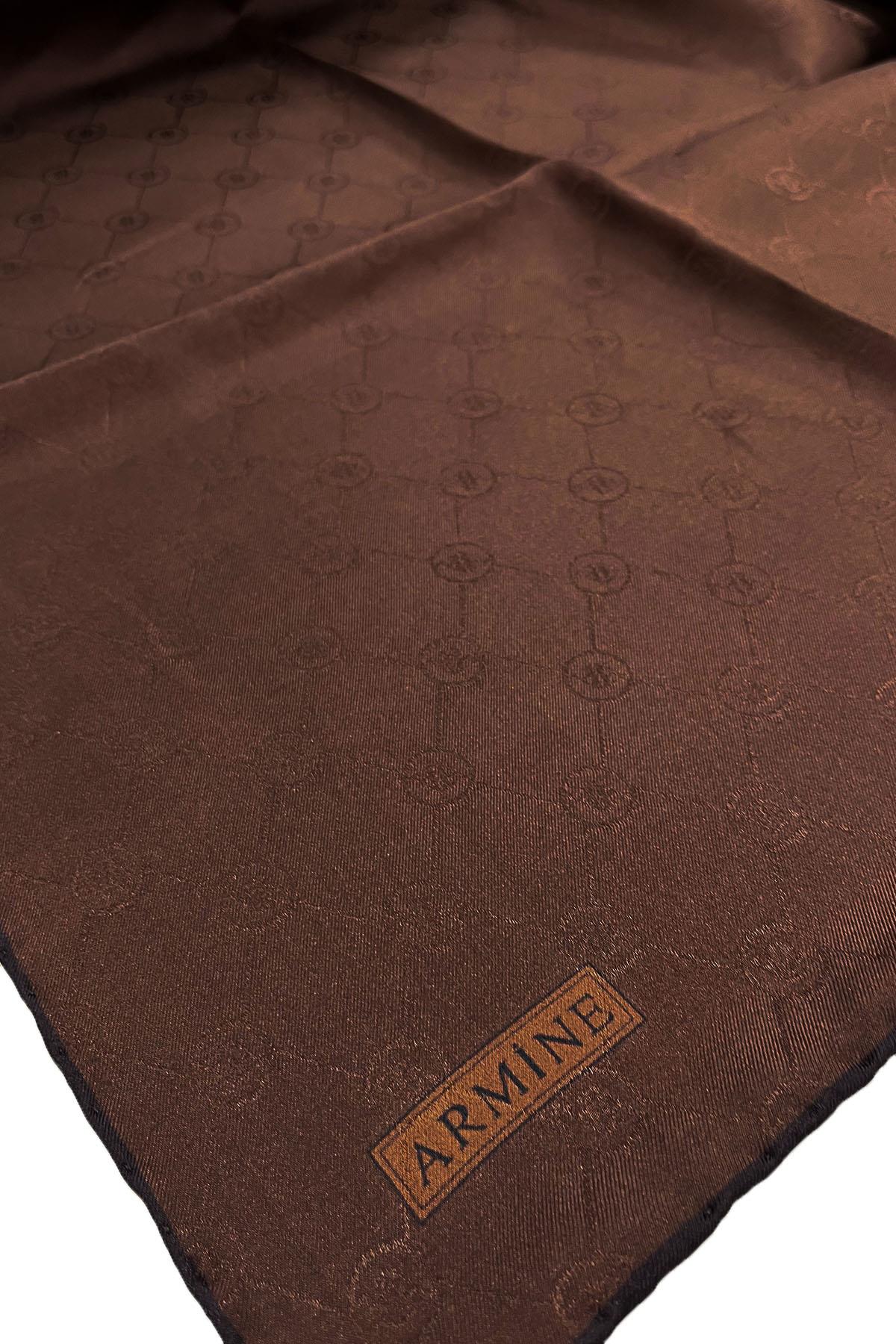 Armine Jakarlı İpek Eşarp - 732 - Acı Kahve