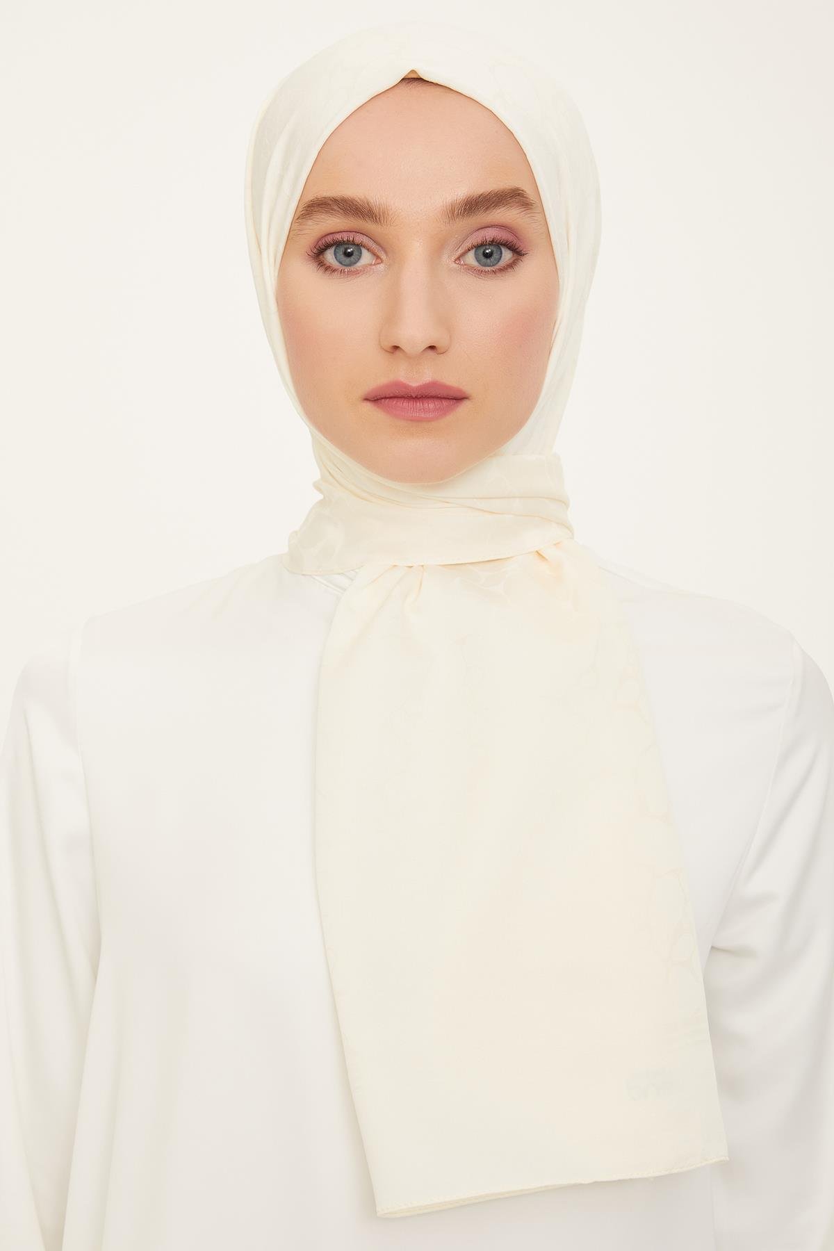 Armine Jakarlı Safir Şal - AT1SFR - 21 - Krem