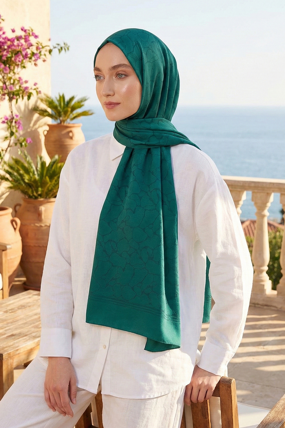 Armine Jakarlı Safir Şal - AT1SFR - 32 - Renk