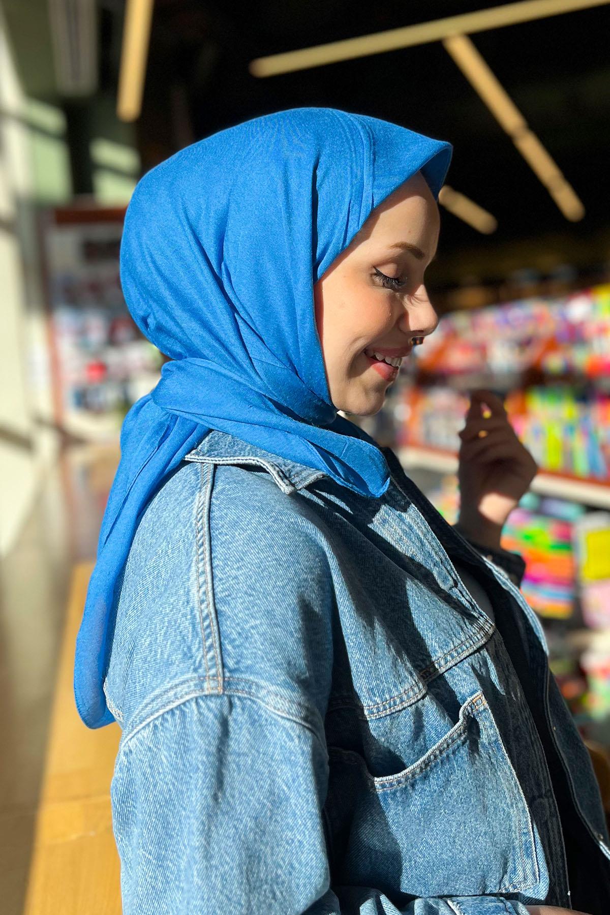 Armine Natural Modal Eşarp - ATNE-554 - Saks Mavisi