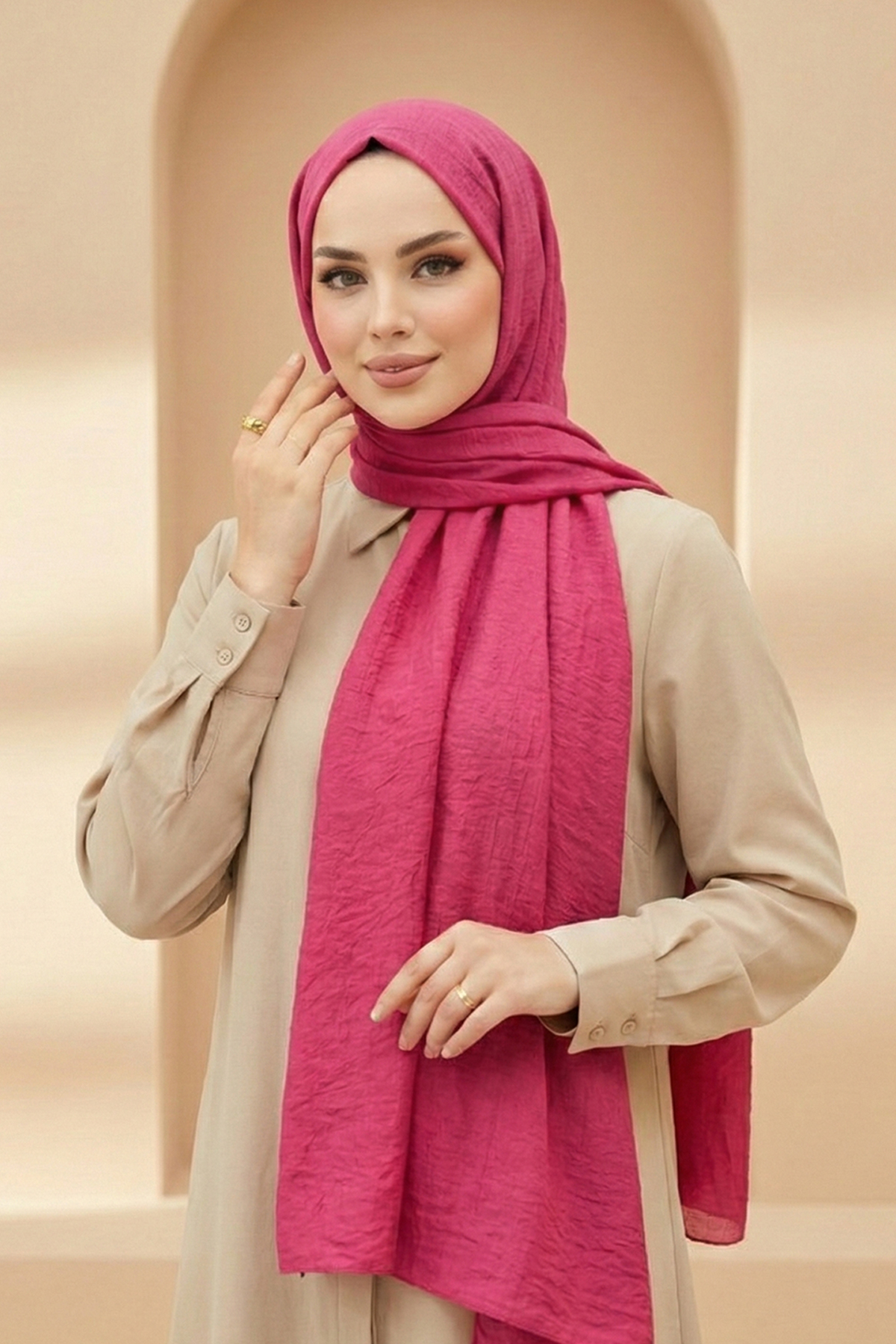 Armine Naturel Soft Şal - 23 - Pembe