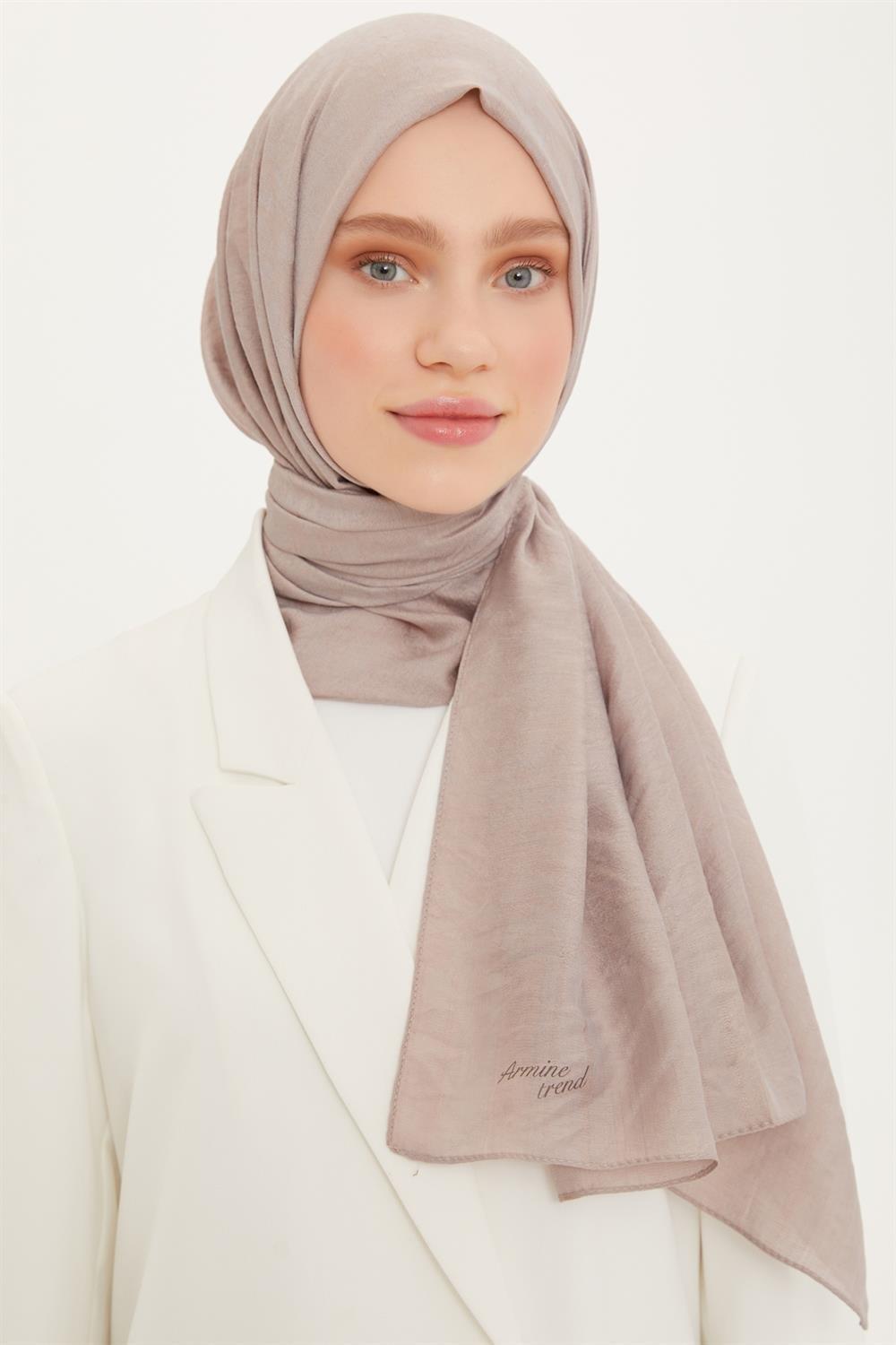 Armine Outlet, Organik Koton Şal - 447 - Vizon