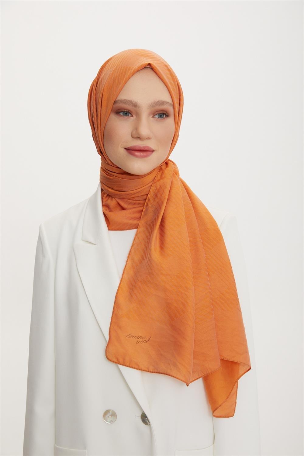Armine Outlet, Organik Koton Şal - 450 - Turuncu