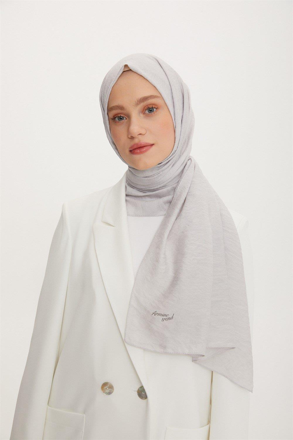 Armine Outlet, Organik Koton Şal - 540 - Açık Gri