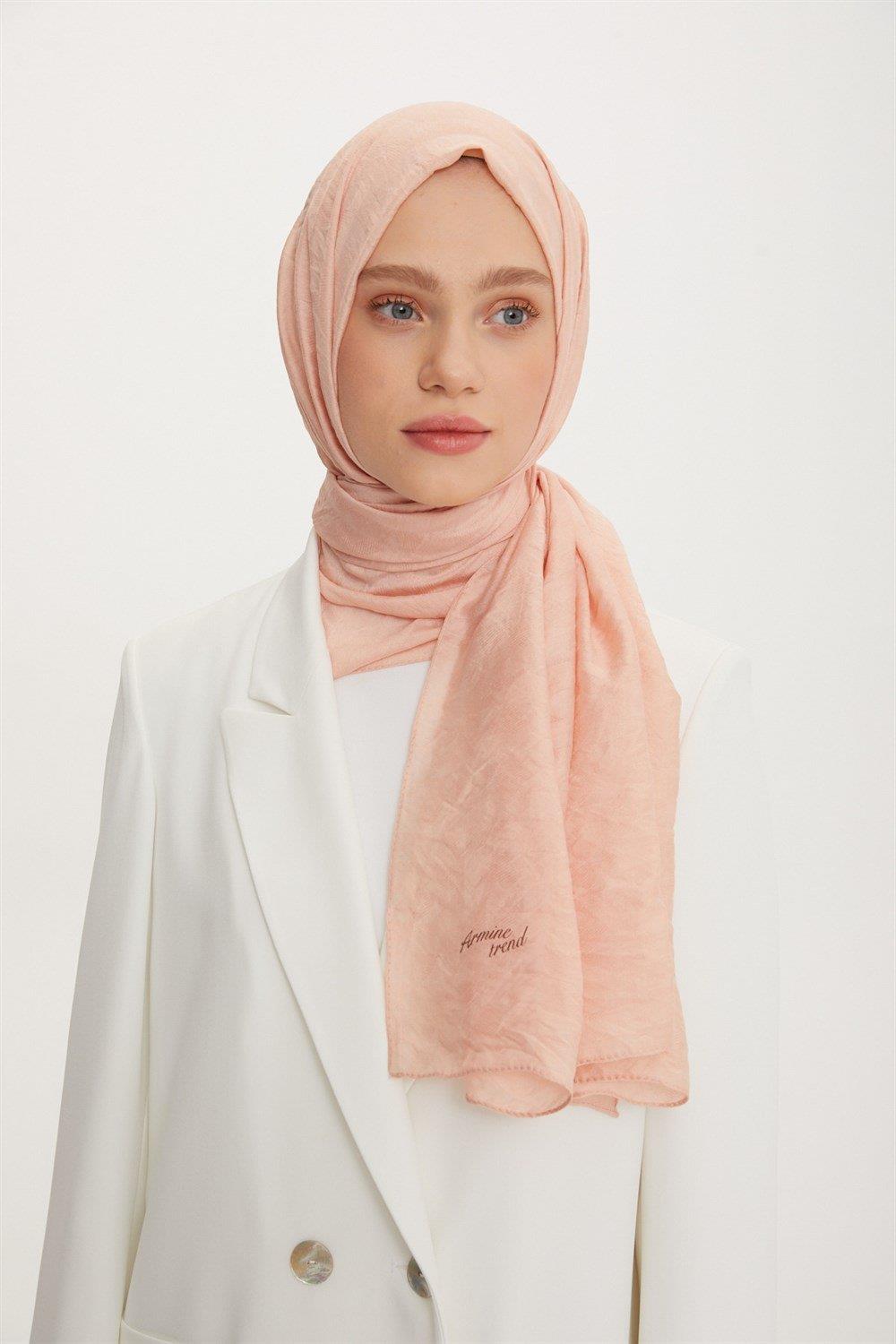 Armine Outlet, Organik Koton Şal - 567 - Somon