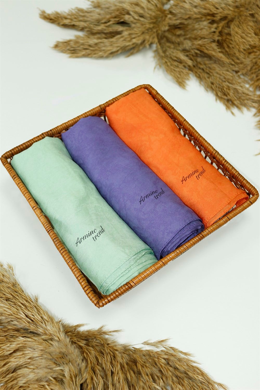 Armine Şal - Vega Bulut Desen - Modal Kumaş - 3'lü Set - Yılın Moda Renkleri