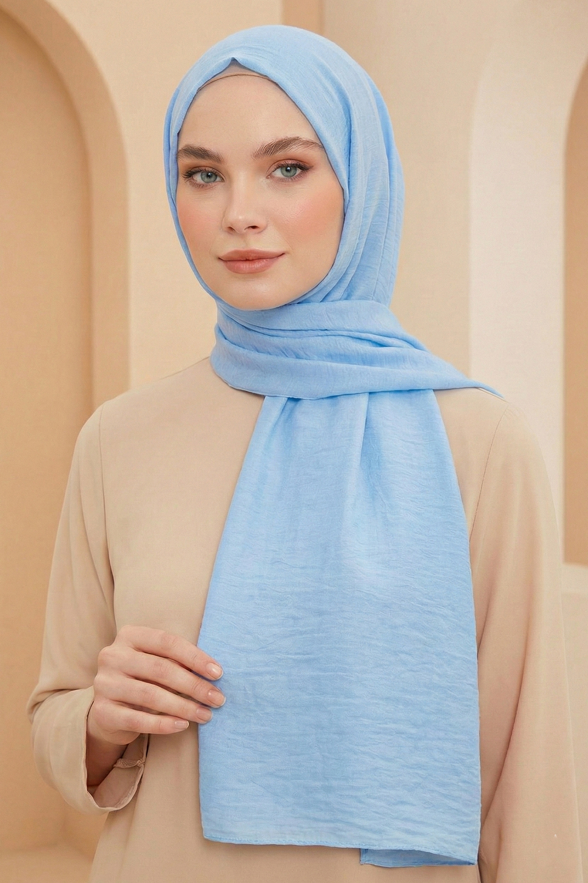 Armine Soft Vual Şal - 34 - Mavi