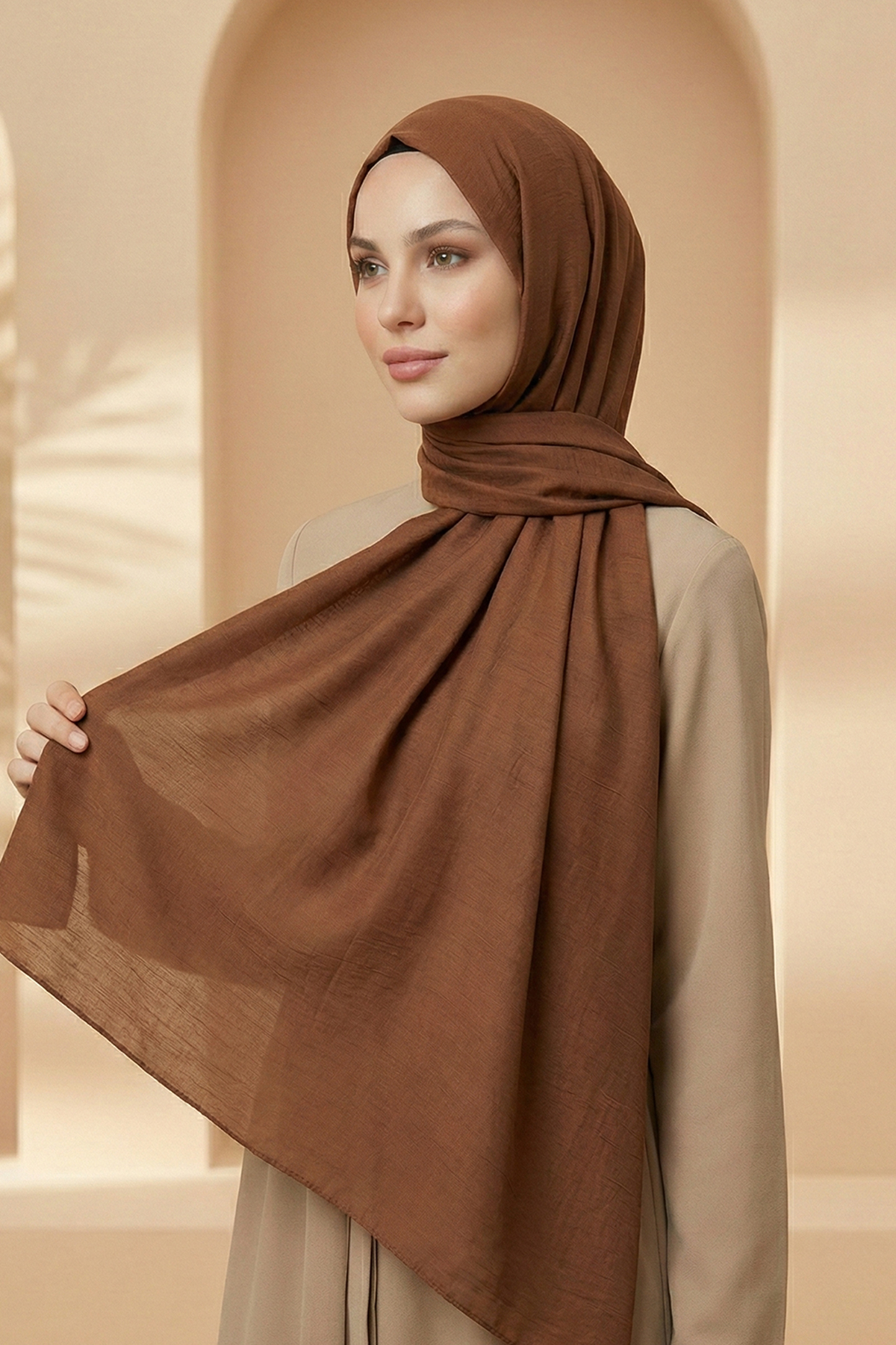 Armine Soft Vual Şal - 91 - Kahve