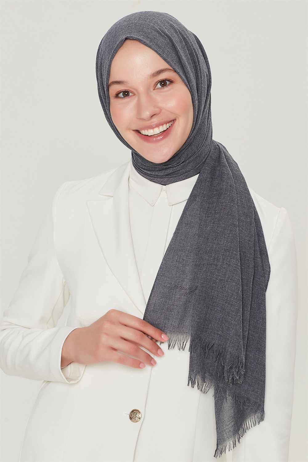 Armine Trend Adalia Şal - Pamuklu - ATSADL-2566 - Koyu Gri