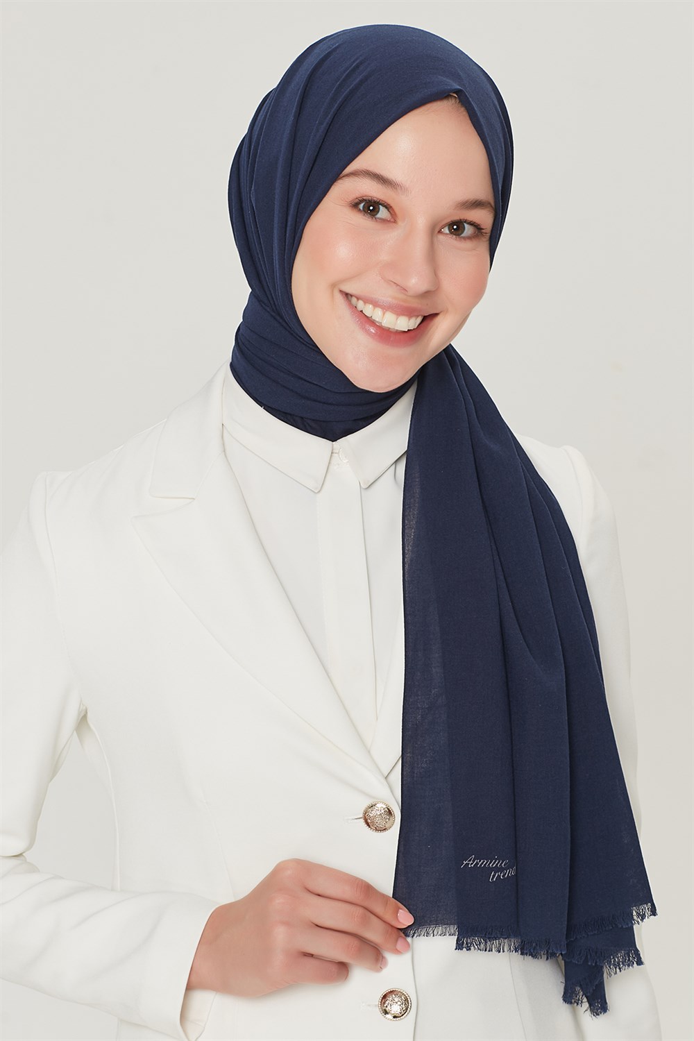 Armine Trend Adalia Şal - Pamuklu - ATSADL-1393 - Lacivert