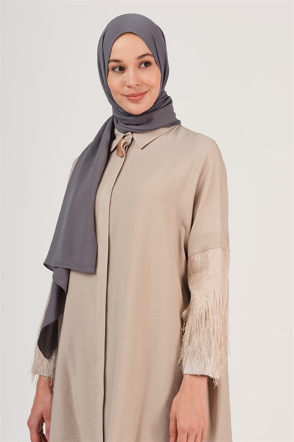 Armine Trend Cazz Şal Düz Renk - 33 - Füme