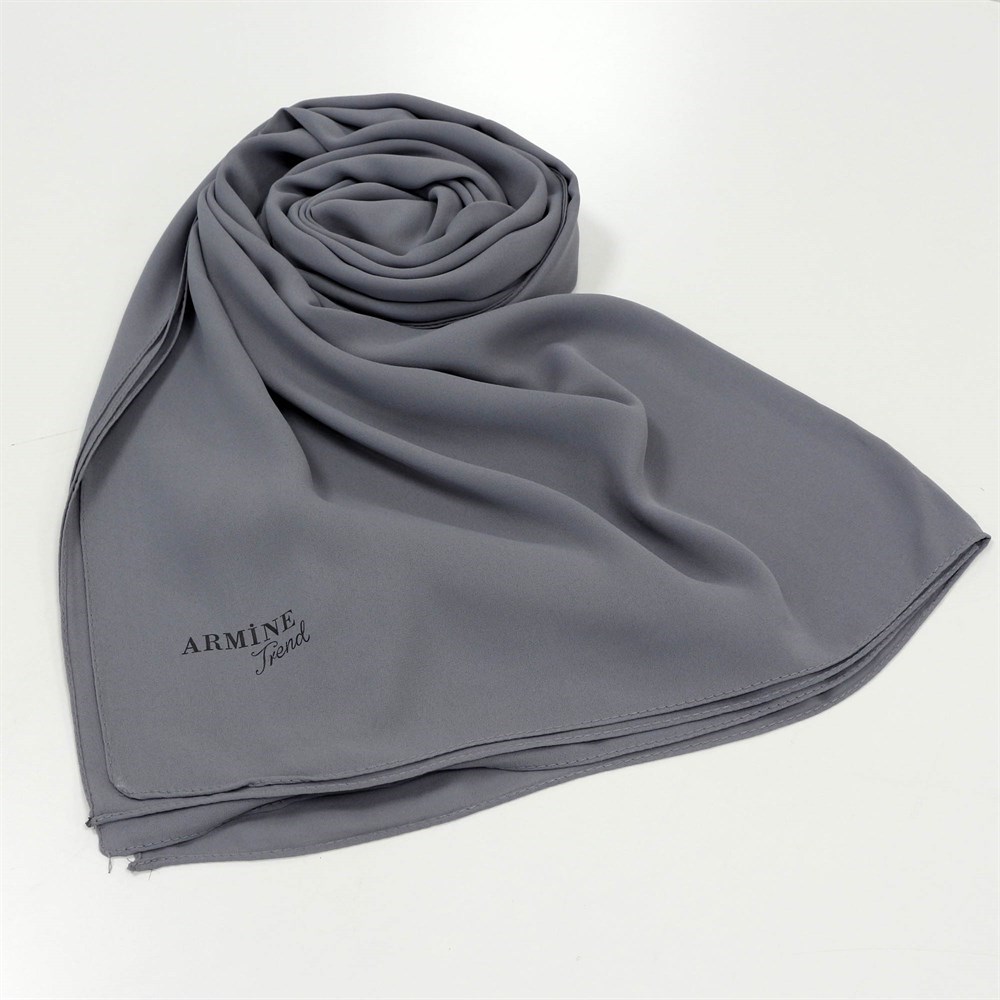 Armine Trend Crep Şal Düz Renk  - 12 - Gri