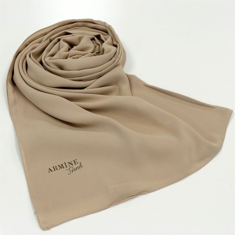 Armine Trend Crep Şal Düz Renk  - 30 - Taş Rengi