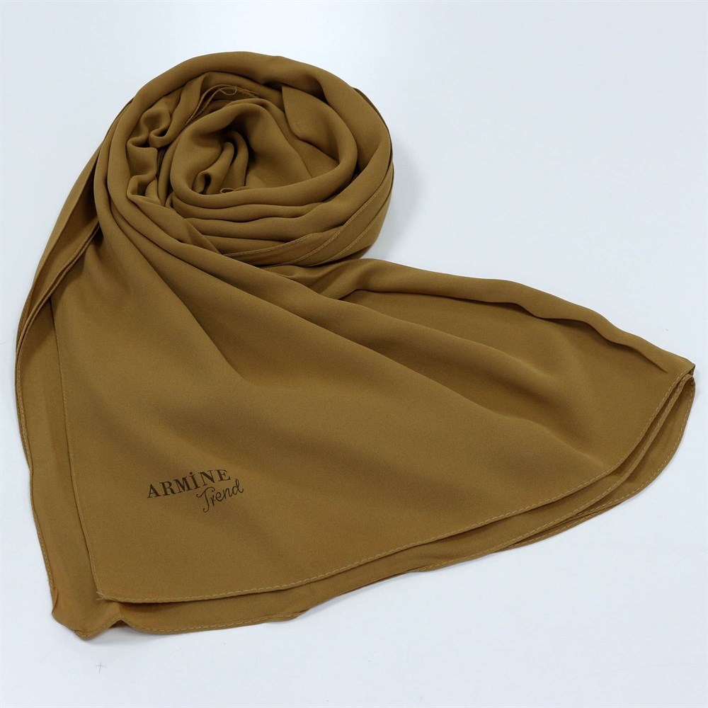 Armine Trend Crep Şal Düz Renk  - 61 - Hardal