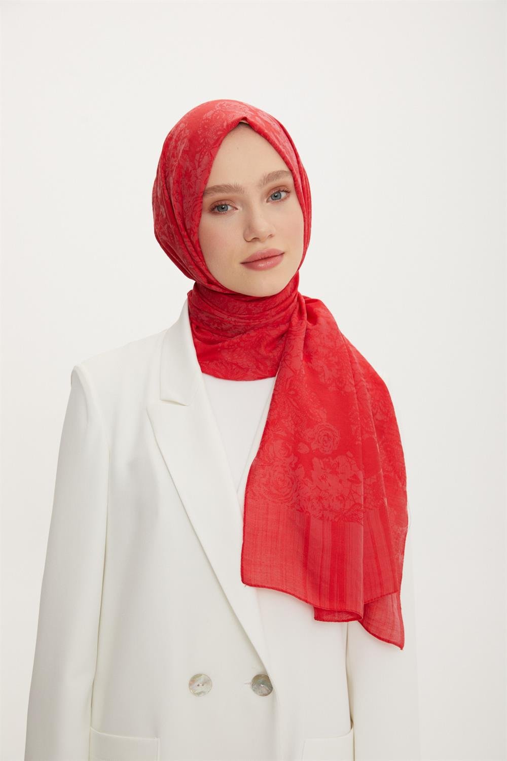 Armine Trend Işıl Şal 1 - Pamuklu - ATS1ISL-61 - Kırmızı