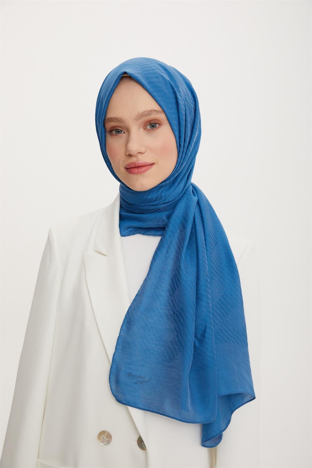 Armine Trend Işıl Şal 3 - Pamuklu - ATS3ISL-208 - Mavi