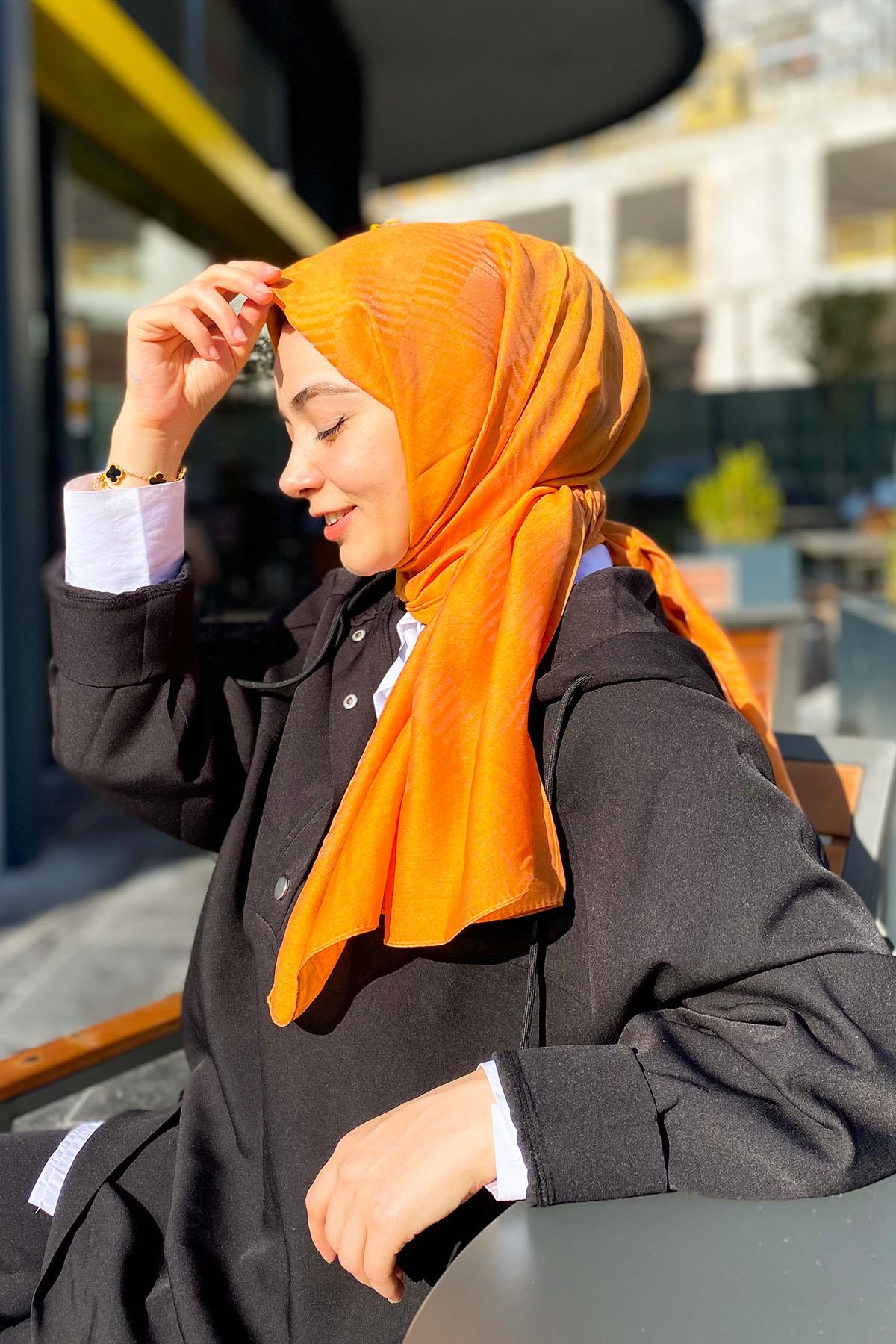 Armine Trend Işıl Şal 3 - Pamuklu - ATS3ISL-450 - Turuncu