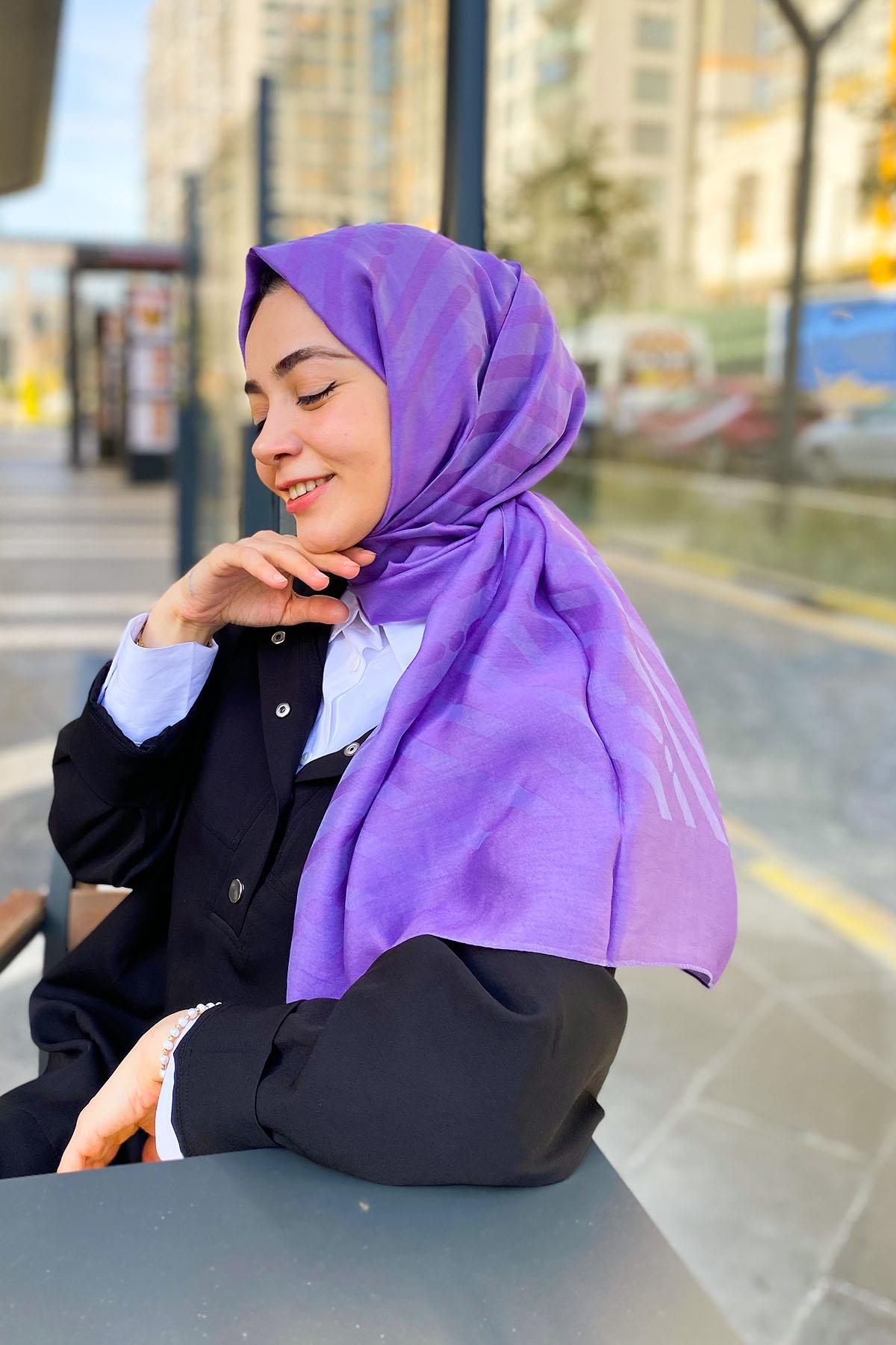 Armine Trend Işıl Şal 4 - Pamuklu - ATS4ISL-537 - Eflatun