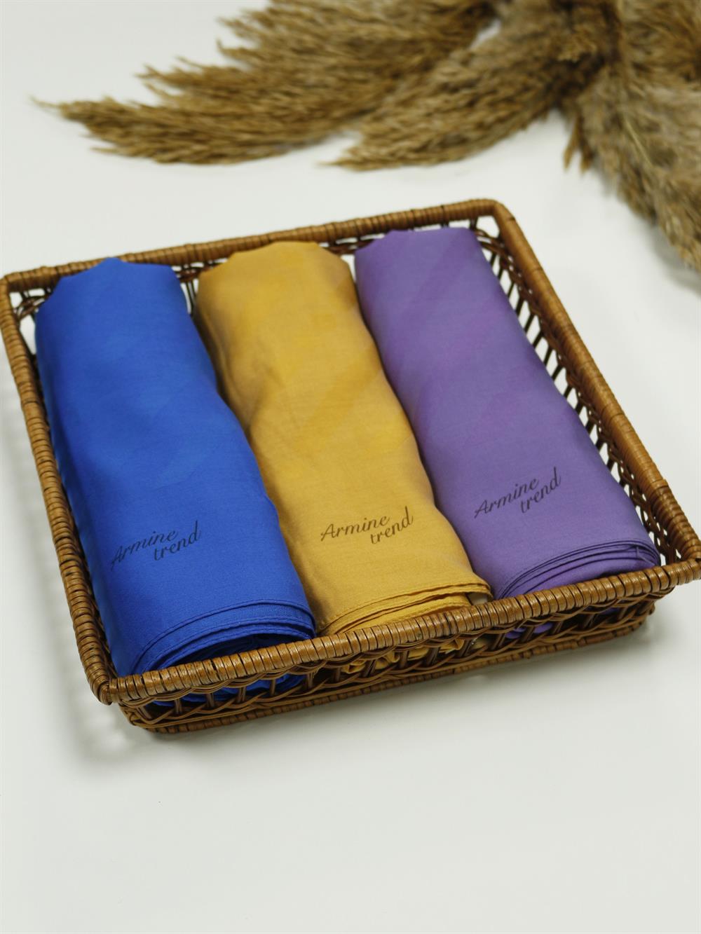 Armine Trend Işıl Şal - Pamuklu - ATS4ISL - 3'lü Set - Sıcak Tonlar