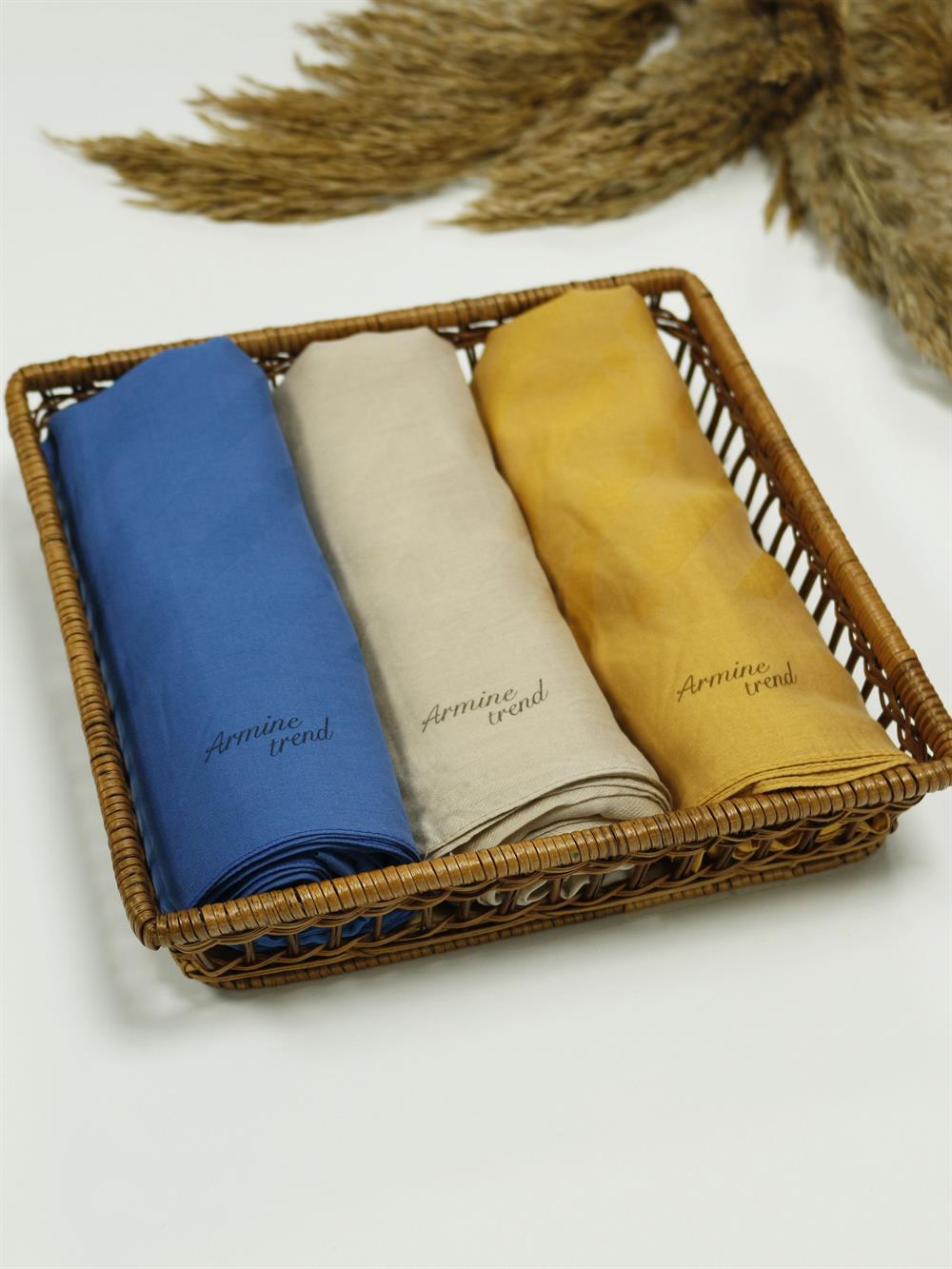 Armine Trend Işıl Şal - Pamuklu - ATS4ISL - 3'lü Set - Gün Işığı Tonları