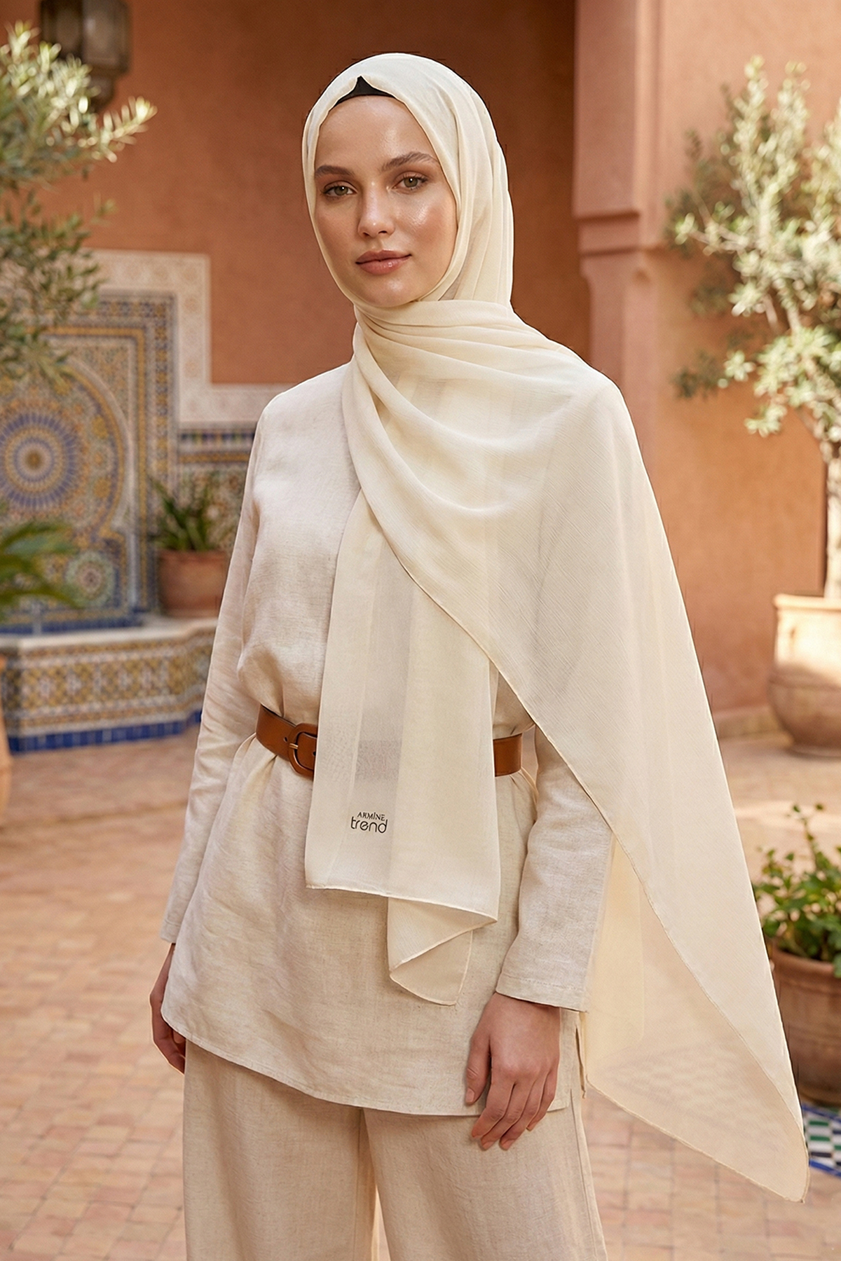 Armine Trend Krinkıl Şifon Şal - ATSKRN-04 - Renk