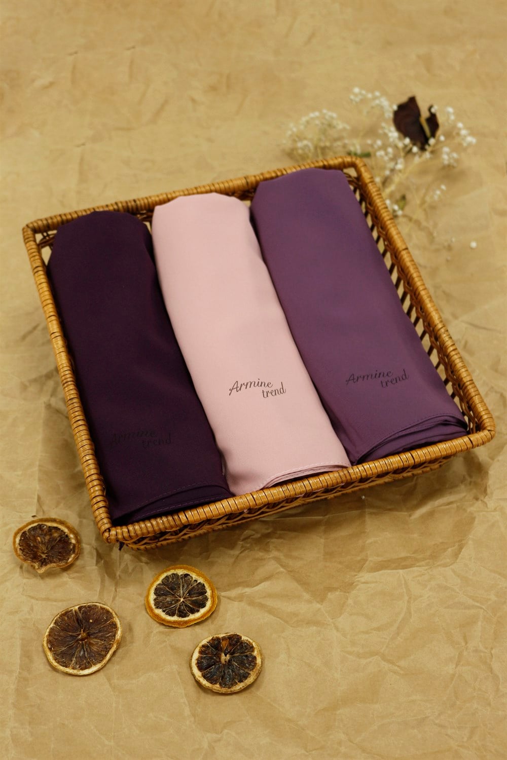 Armine Trend Medine İpeği Şal - 3'lü Set - ATSMIS-1013-1026-1032