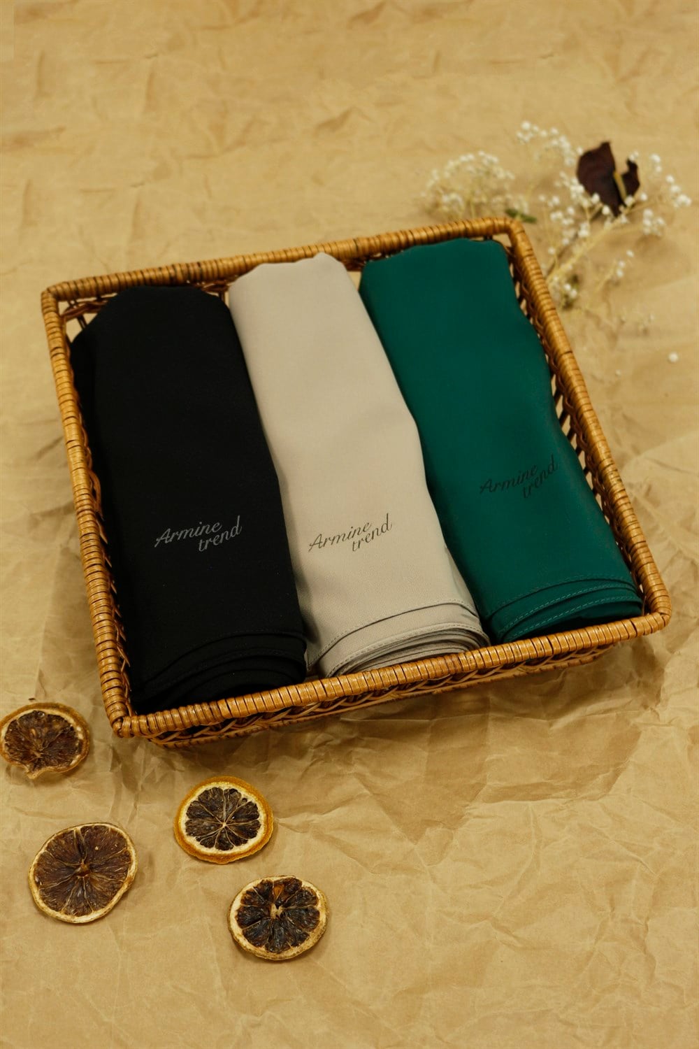 Armine Trend Medine İpeği Şal - 3'lü Set - ATSMIS-1001-1016-1037