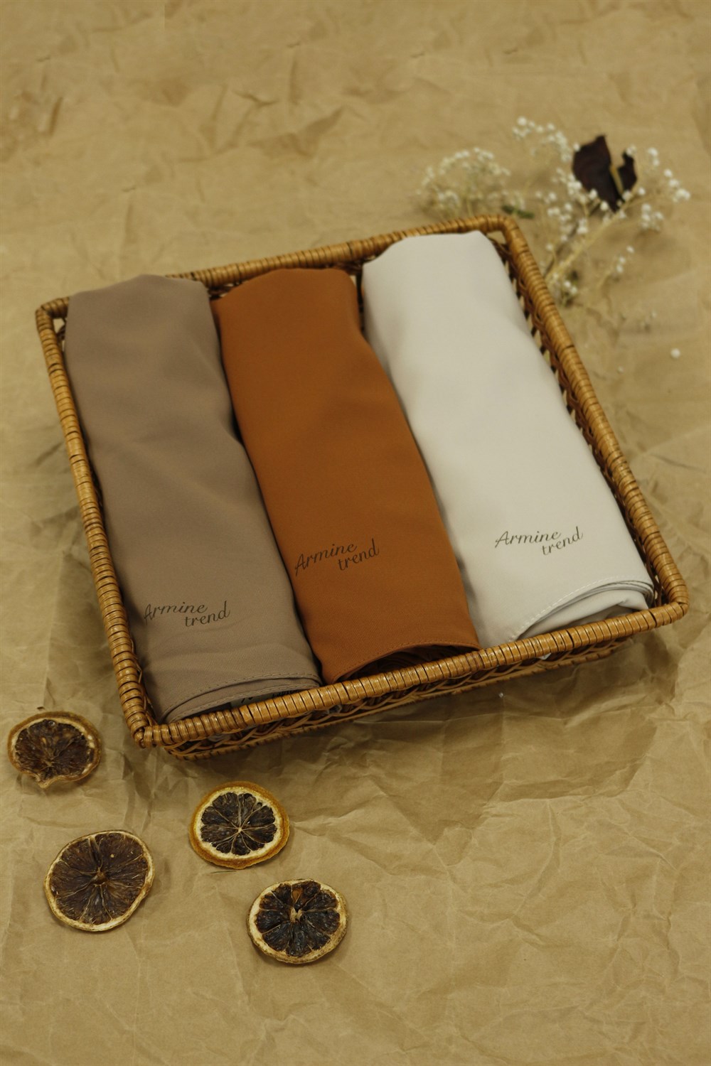 Armine Trend Medine İpeği Şal - 3'lü Set - ATSMIS-1022-1035-1038