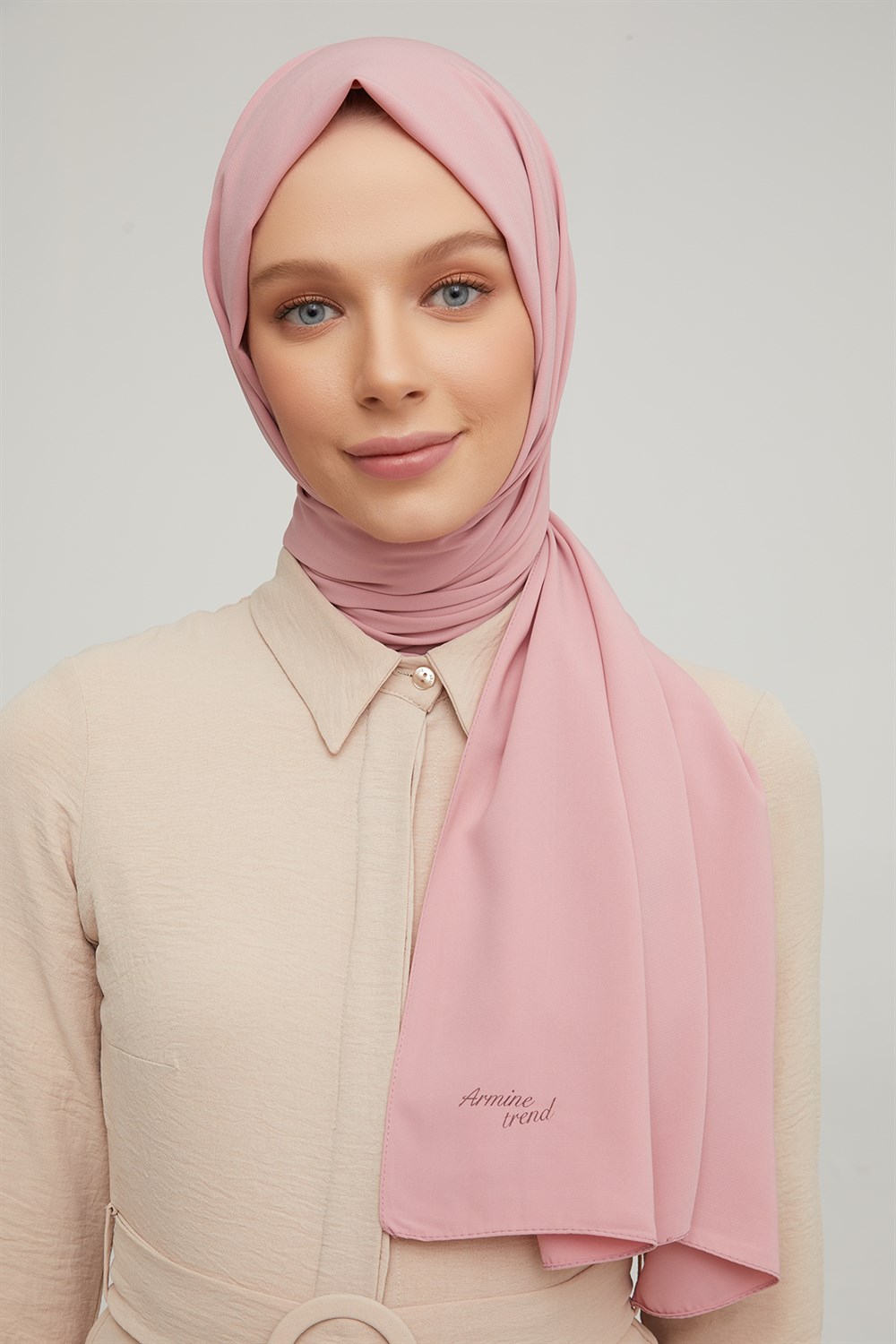 Armine Trend Medine İpeği Şal - ATSMIS-1032 - Açık Pembe