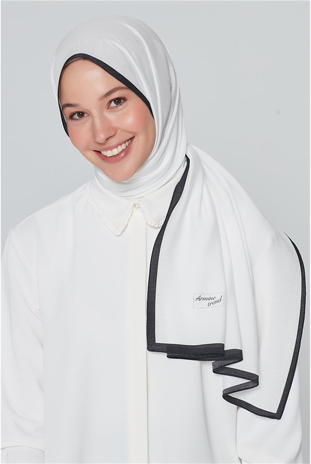 Armine Trend Modal Şal - Beyaz - MD3611-17