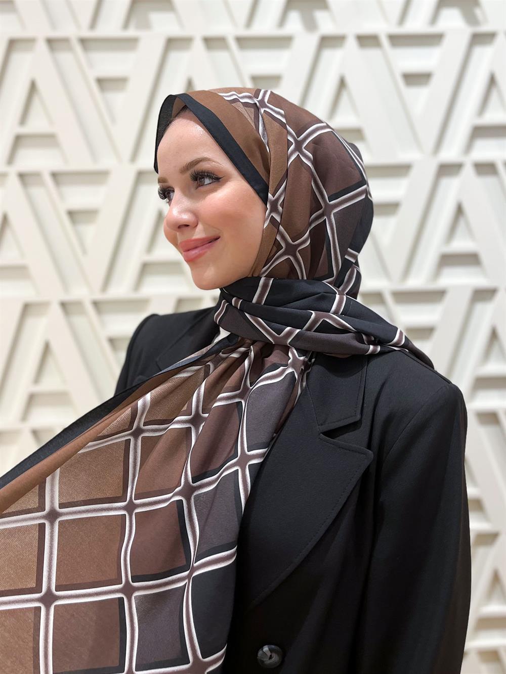 Armine Trend Modal Şal - Karo Desen - 5338-05