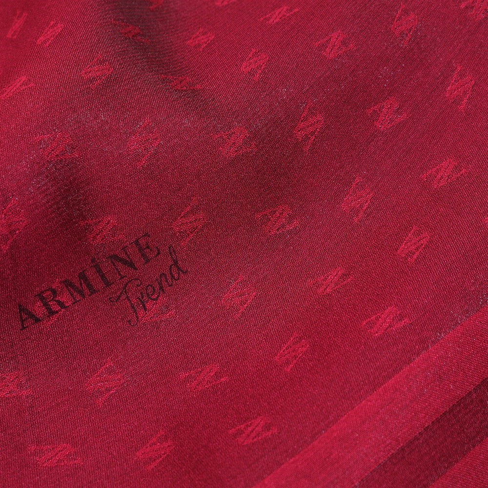 Armine Trend Monogram Şal 4468 - Kırmızı-Siyah - Kırmızı-Siyah