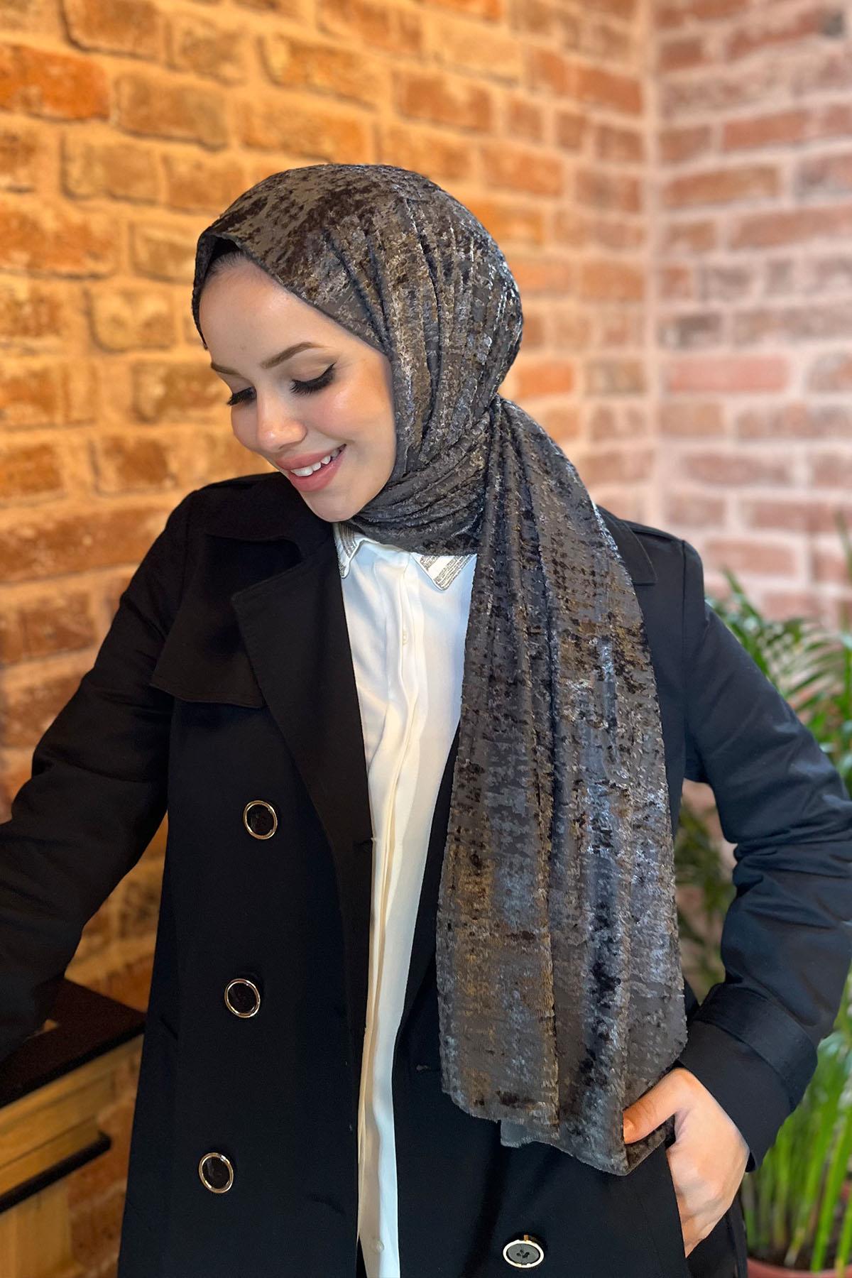 Armine Trend Örme Şal 2 - ATS2OR-12 - Füme
