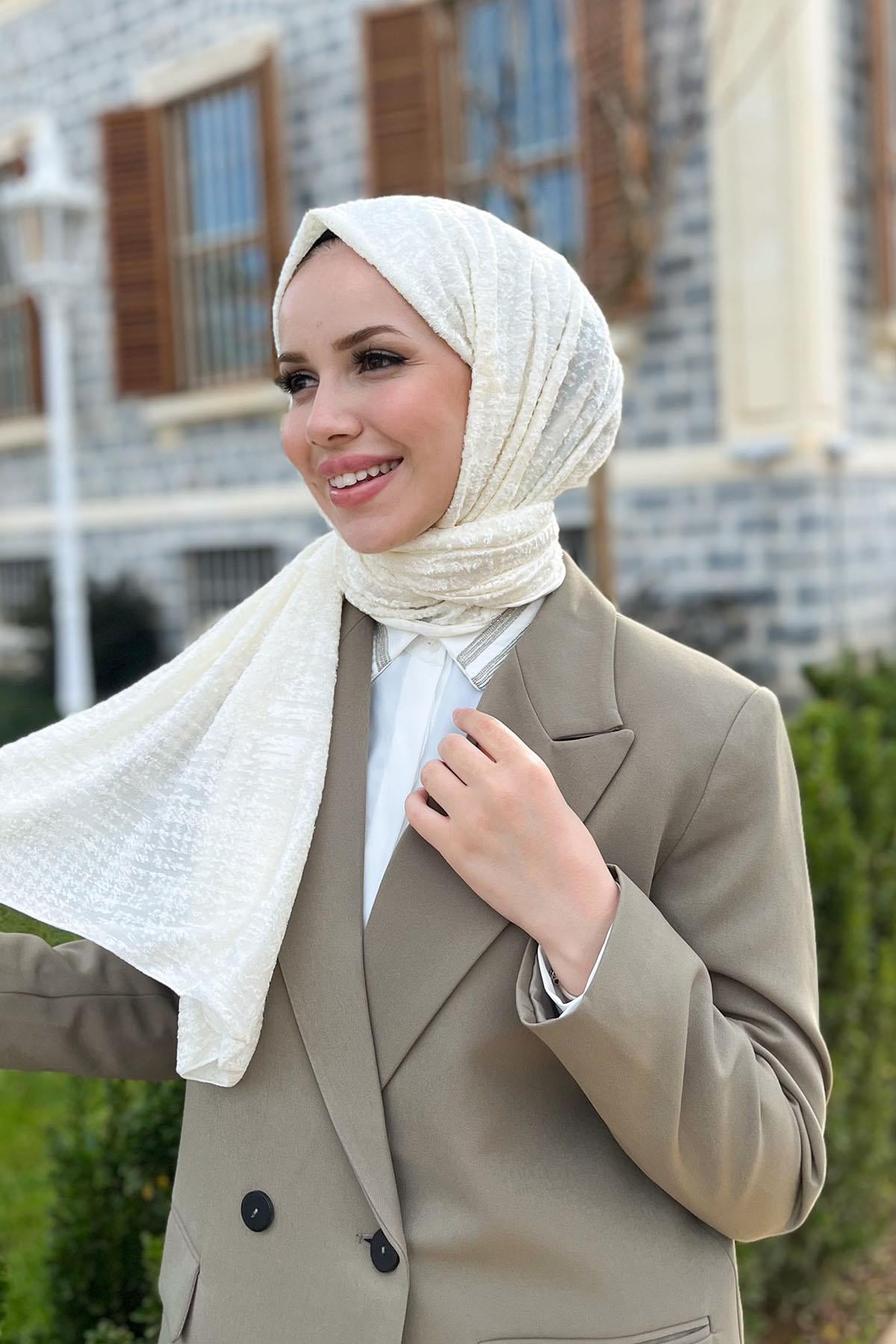 Armine Trend Örme Şal 2 - ATS2OR-13 - Krem
