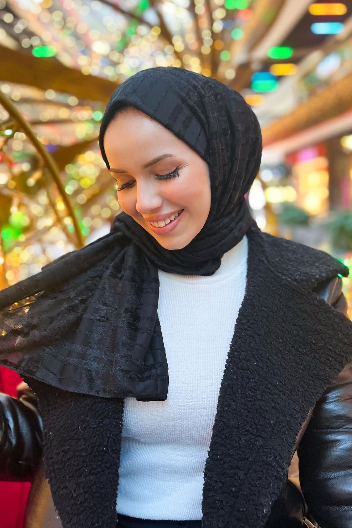 Armine Trend Örme Şal 3 - ATS3OR-01 - Siyah