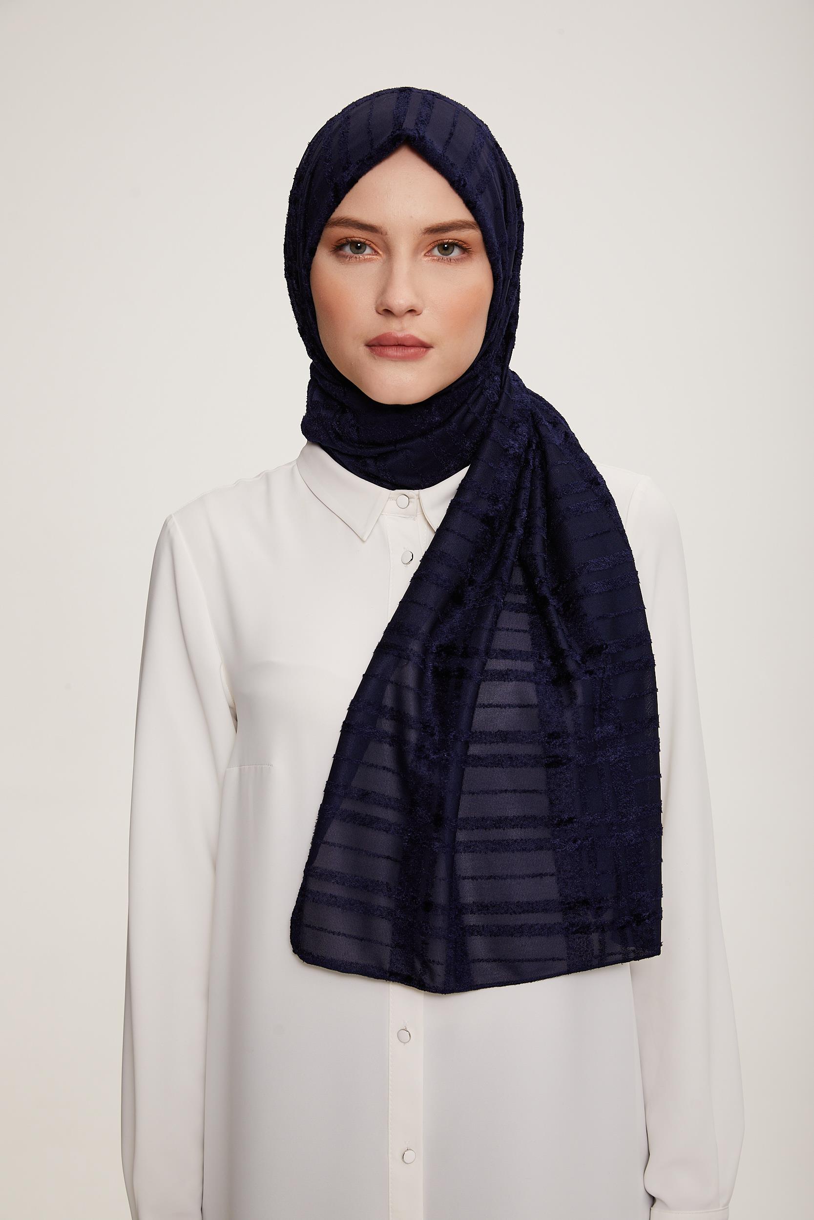 Armine Trend Örme Şal 3 - ATS3OR-02 - Gece Mavisi