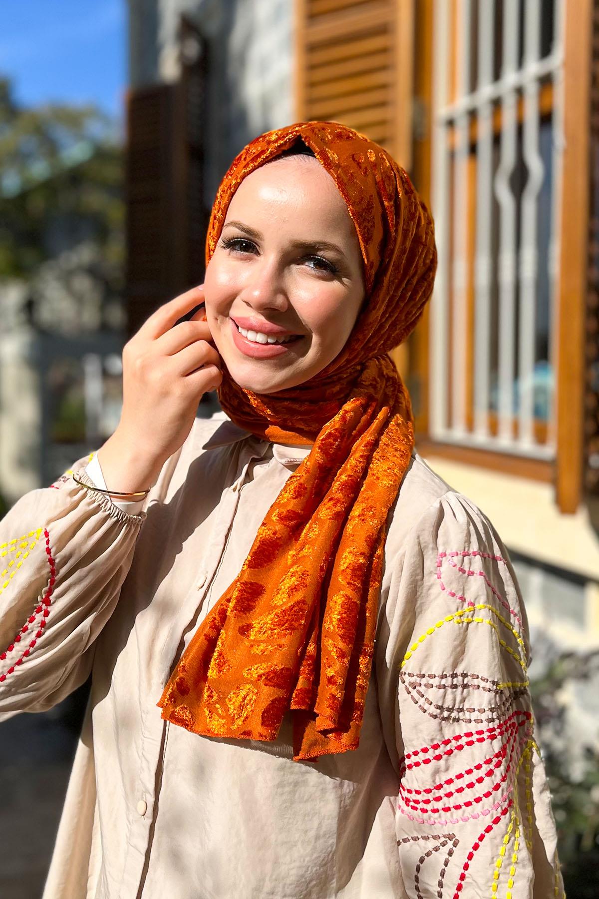 Armine Trend Örme Şal 4 - ATS4OR-11 - Turuncu