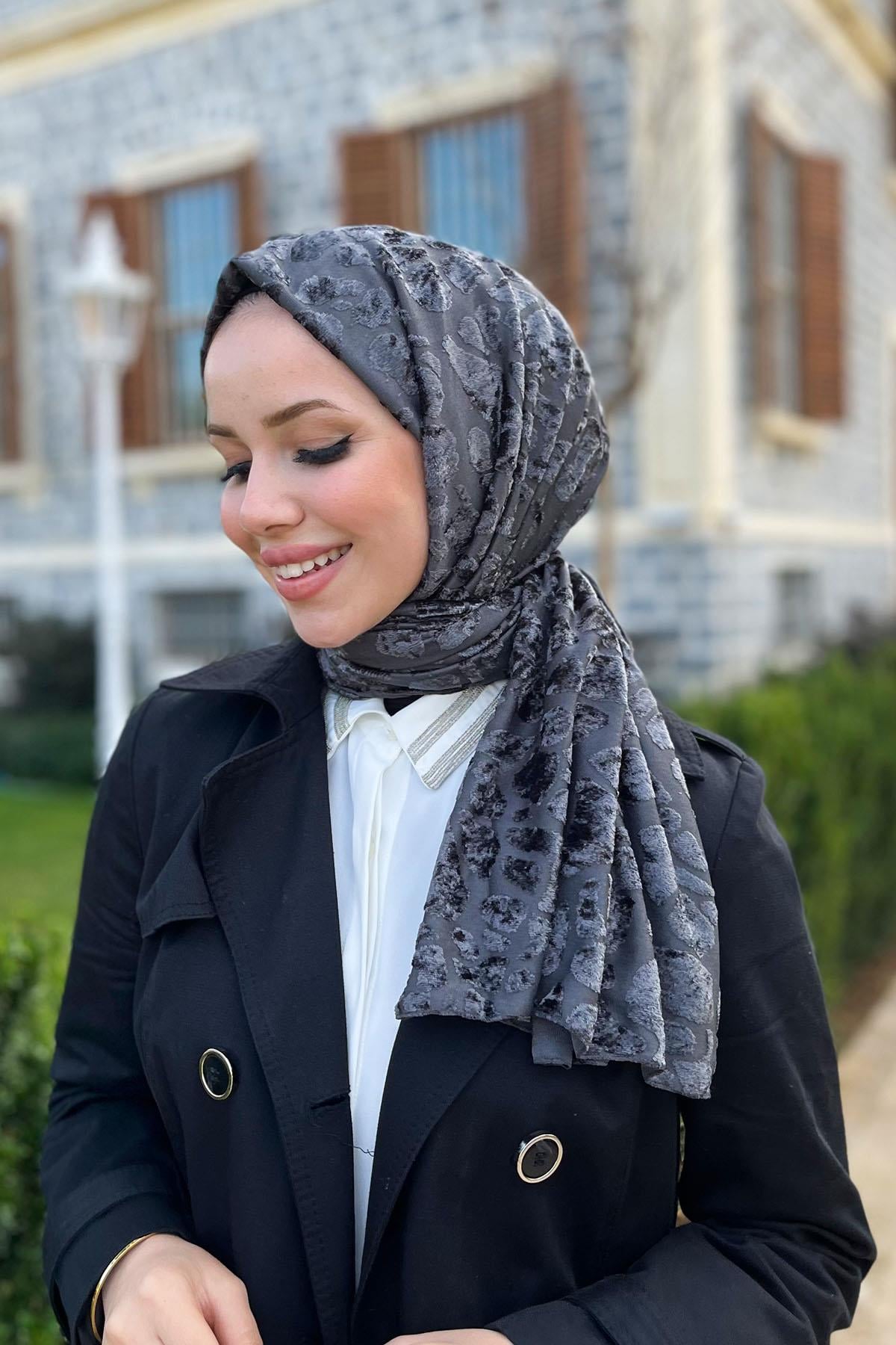 Armine Trend Örme Şal 4 - ATS4OR-12 - Füme