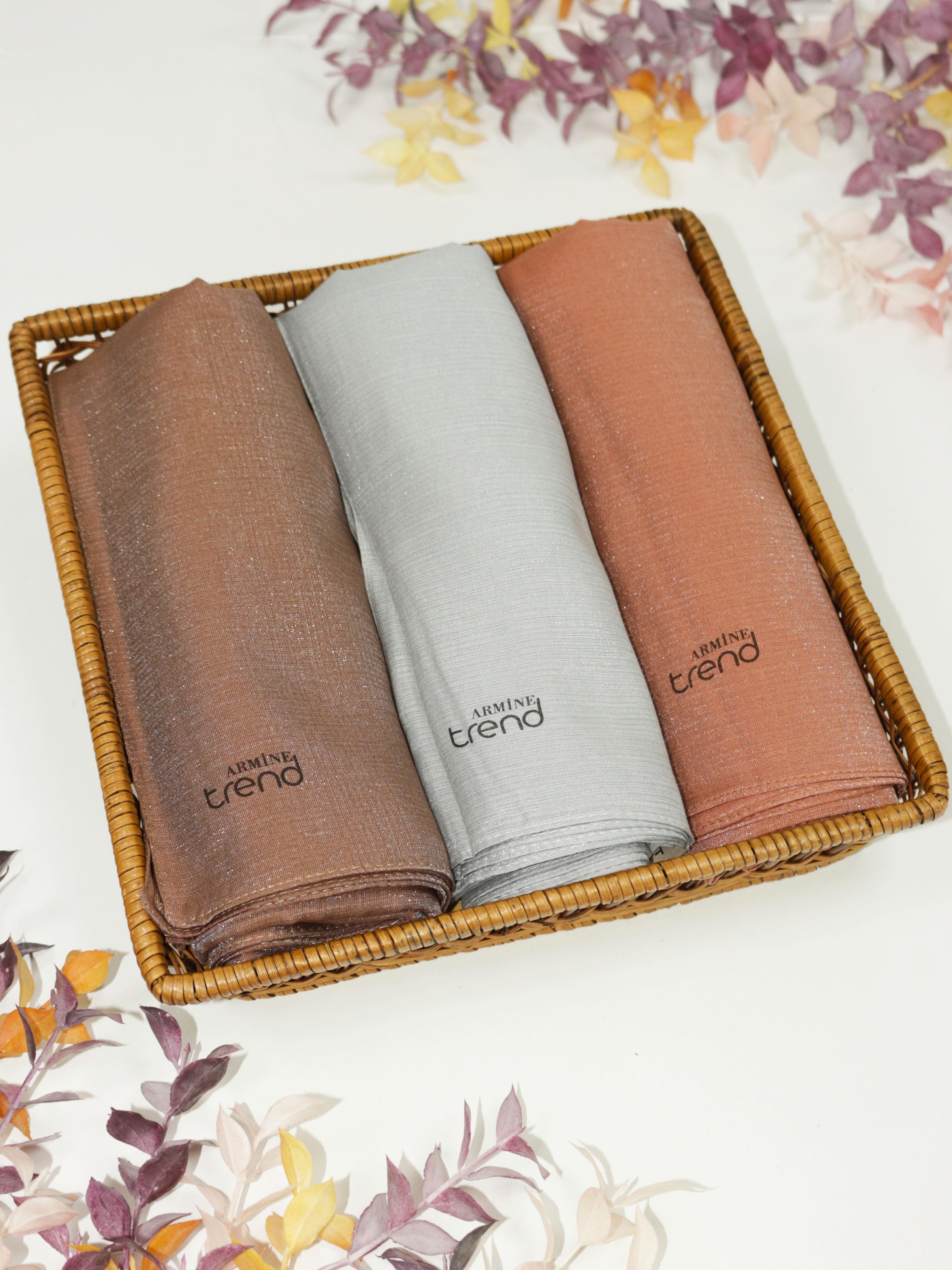 Armine Trend Pırıltı Abiye Şal 2 - ATS2PR - 3'lü Set -