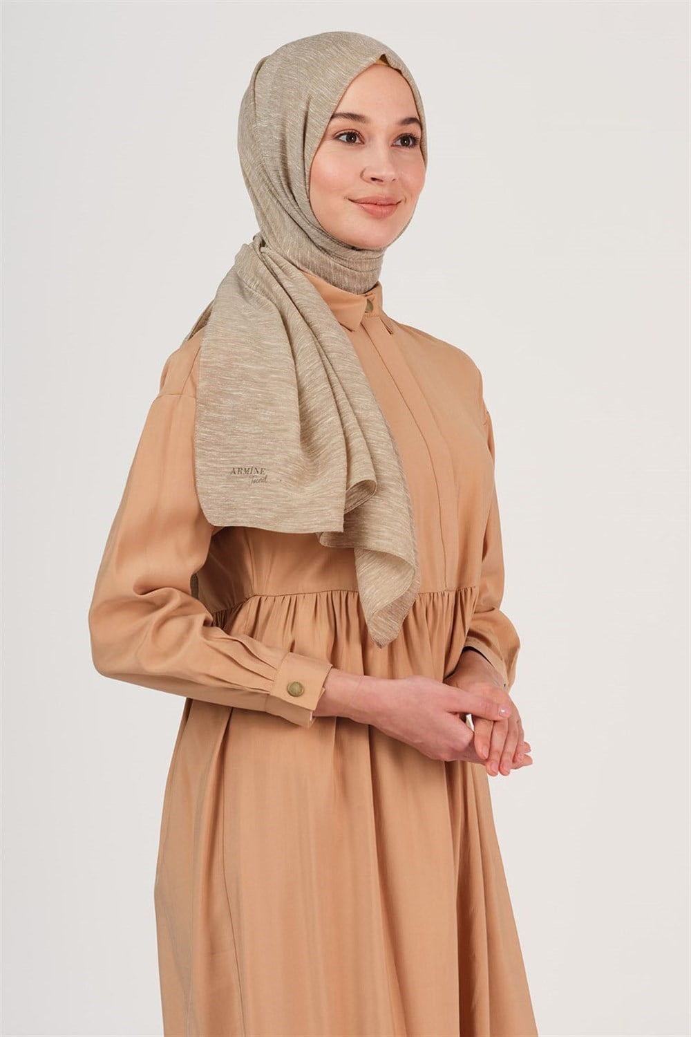 Armine Trend Simli Buse Şal  - Çiğ Badem  - Çiğ Badem
