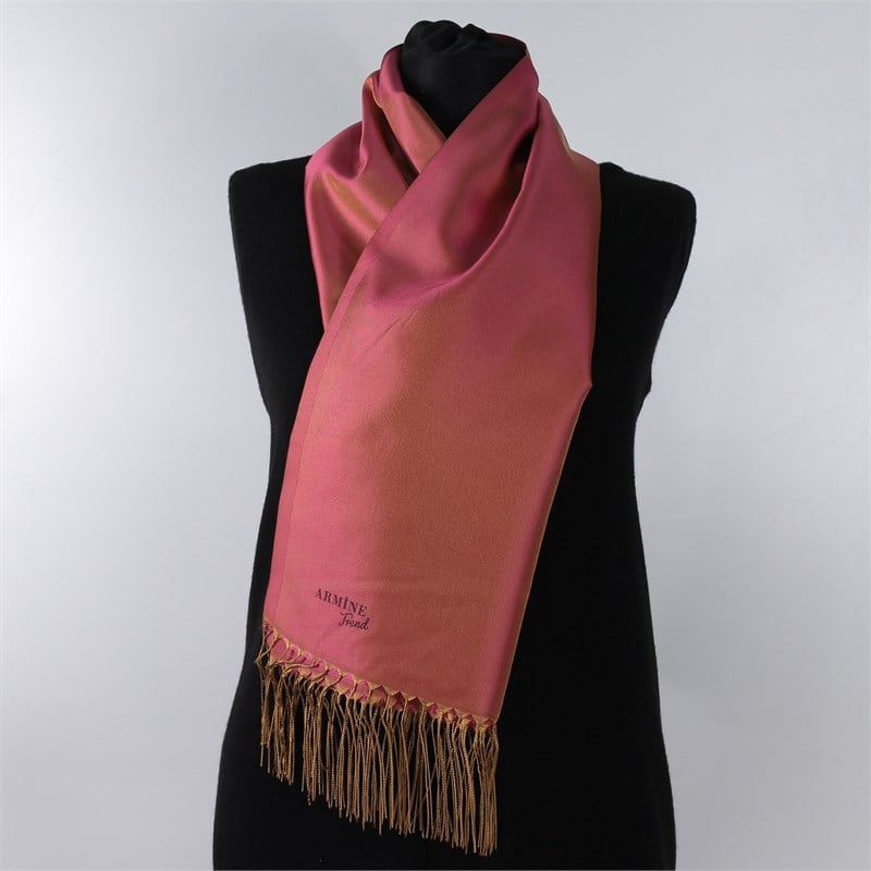 Armine Trend Tafta Şal - Bergamo - Gold / Fuşya