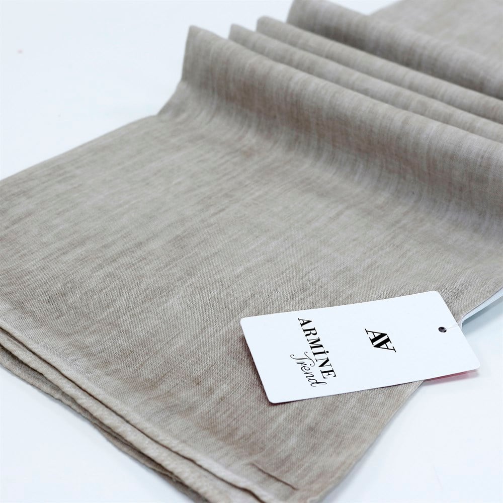 Armine Trend Taşlanmış Pamuk Şal - Taş Rengi